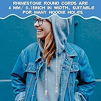 Vista 5 de Shappy 9 Yards Rhinestone Glitter Shoelaces Glitter Cord Crystal Shiny Round Cords Bling Hoodie Drawstring for DIY Decor