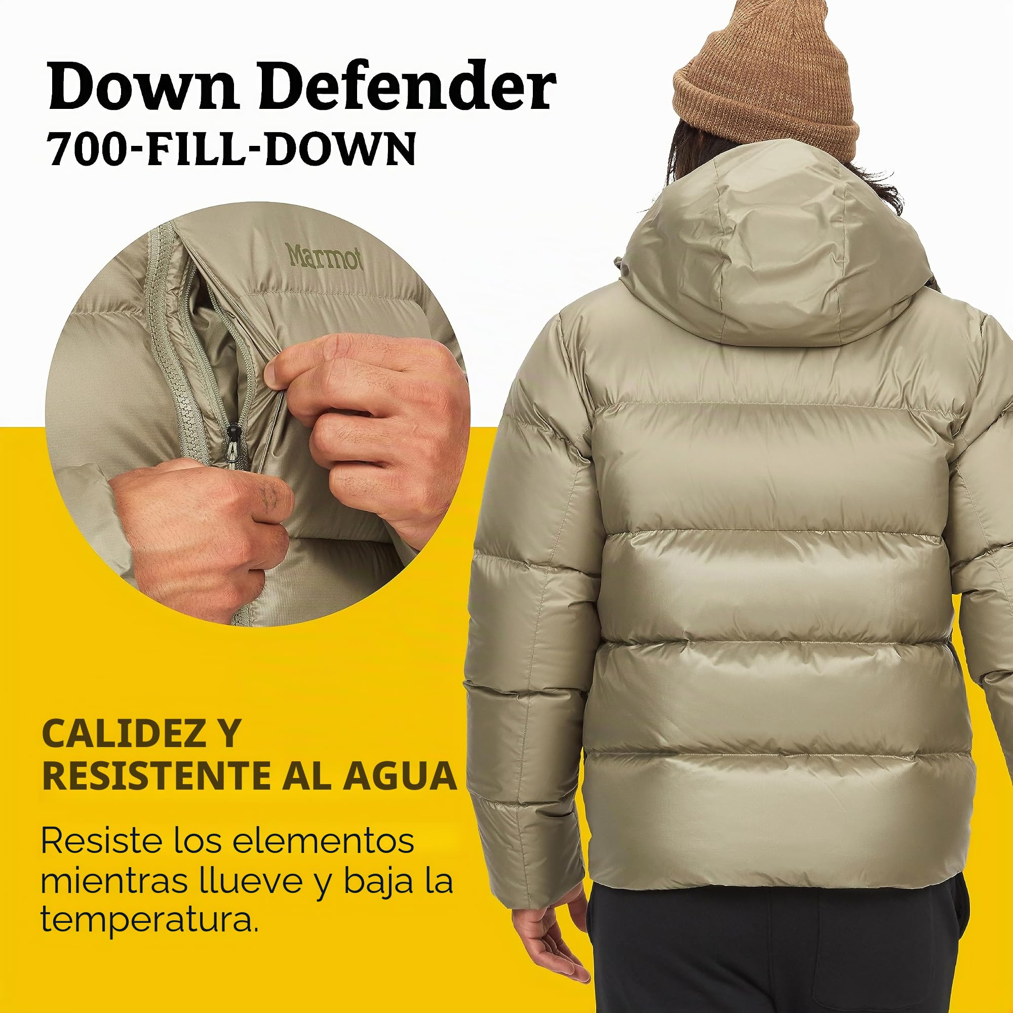 Marmot Guides Down Hoody Lightweight down jacket, warm winter puffy, water-repellent quilted coat, windproof functional jacket, packable outdoor jacket with hood Hombre (Pack de 1)