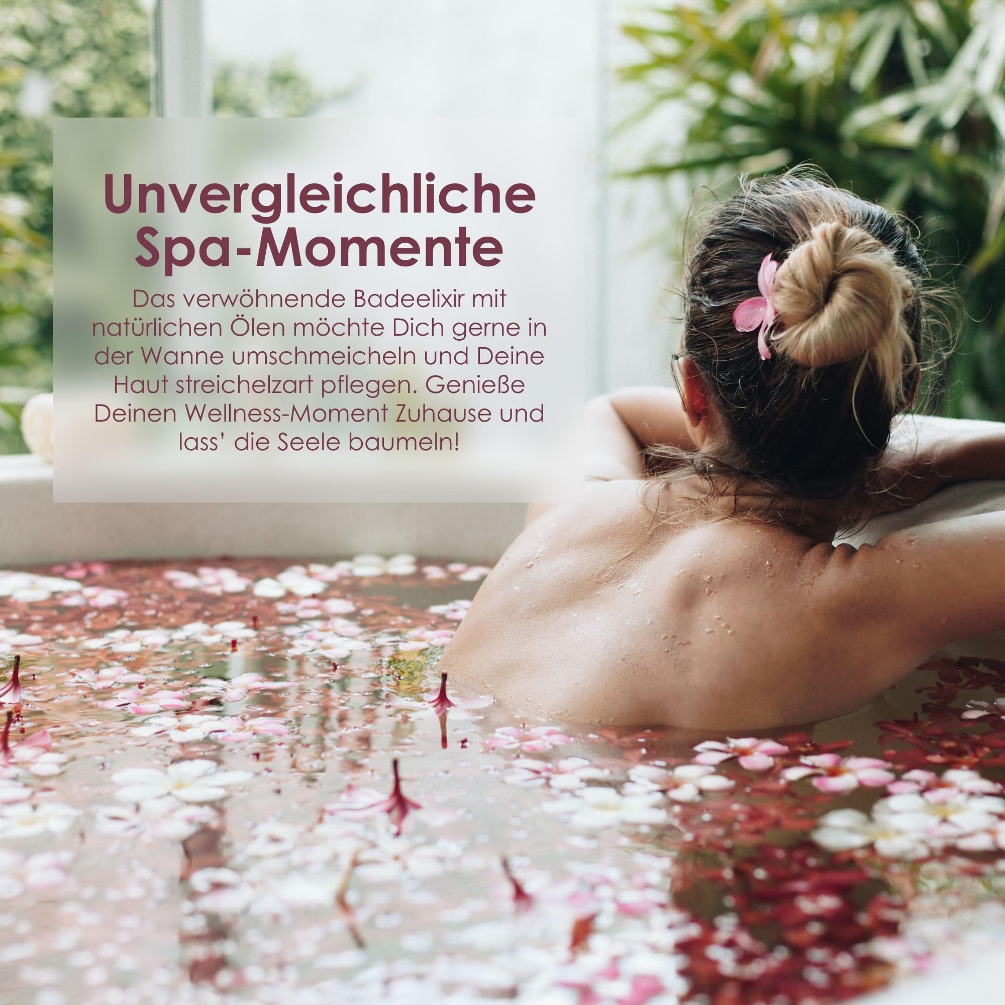 Jean & Len Bath Elixir Peony & Lychee, z naturalnymi olejkami, pozostawia przyjemne uczucie na skórze, kwiatowy zapach, olejek do kąpieli do wszystkich rodzajów skóry, bez parabenów i silikonów, 100
