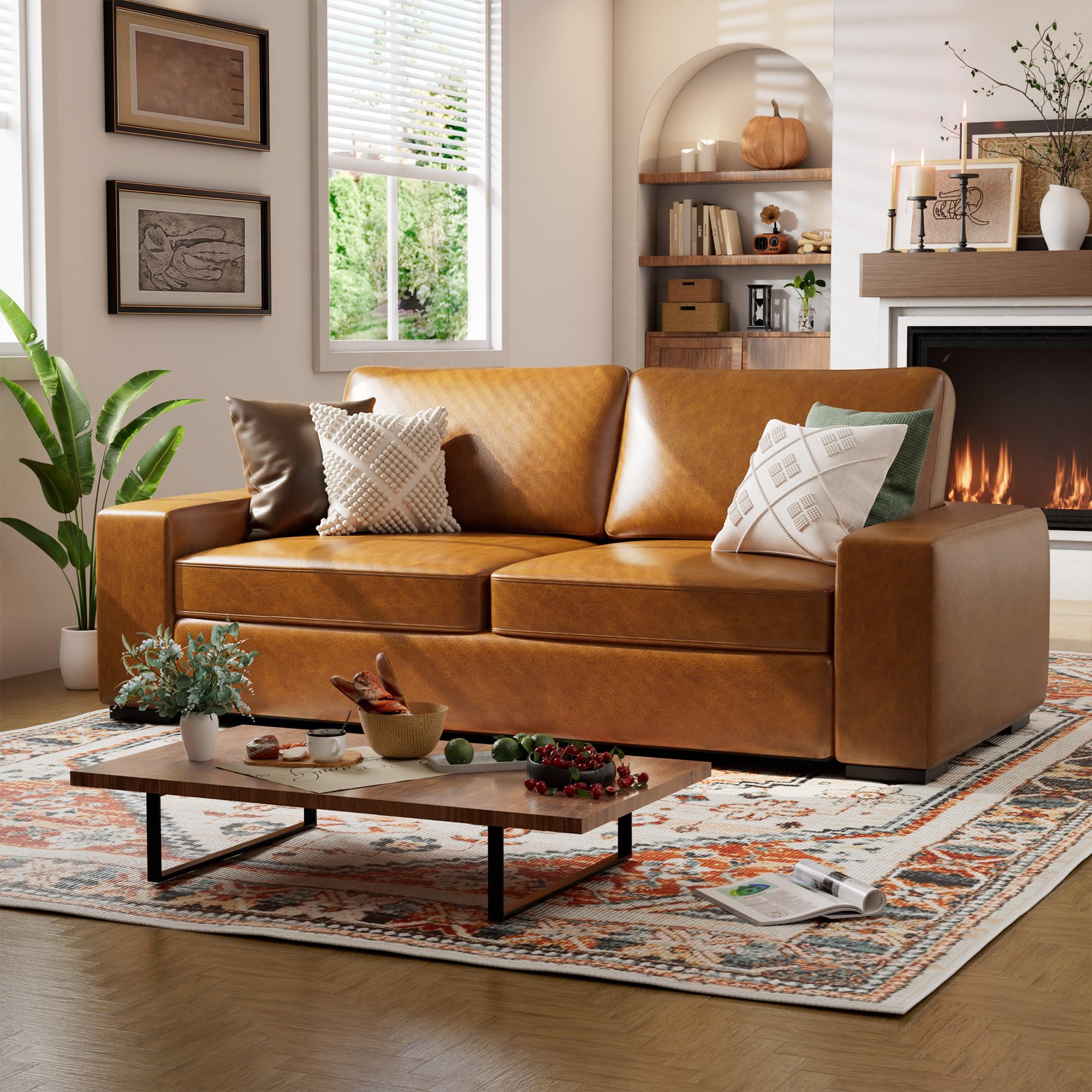 ELUCHANG Faux Leather Sofa