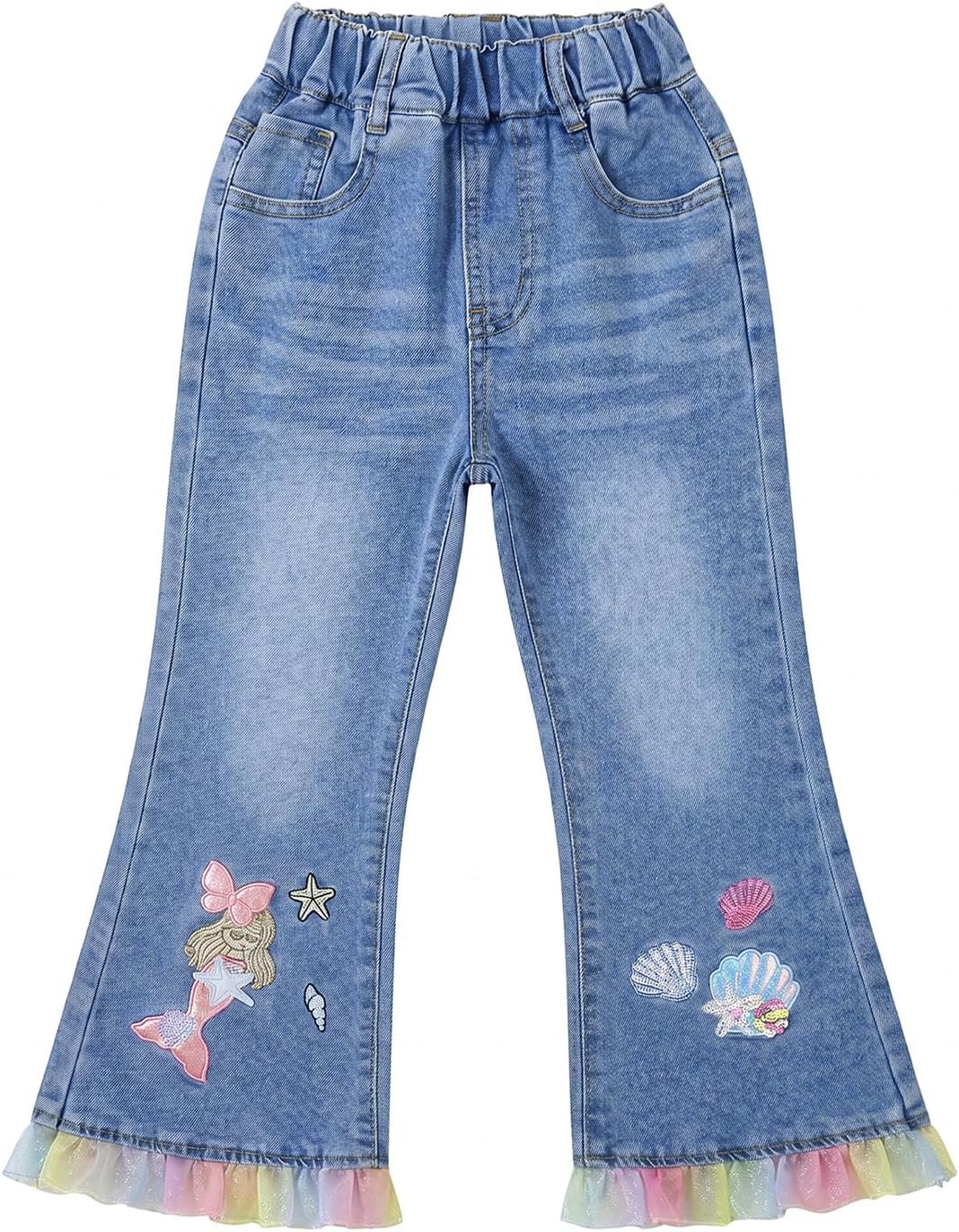 Peacolate Summer 4-10Years Girl KIds Casual Clothes Short Sleeve T Shirt Jeans 2pcs Outfits