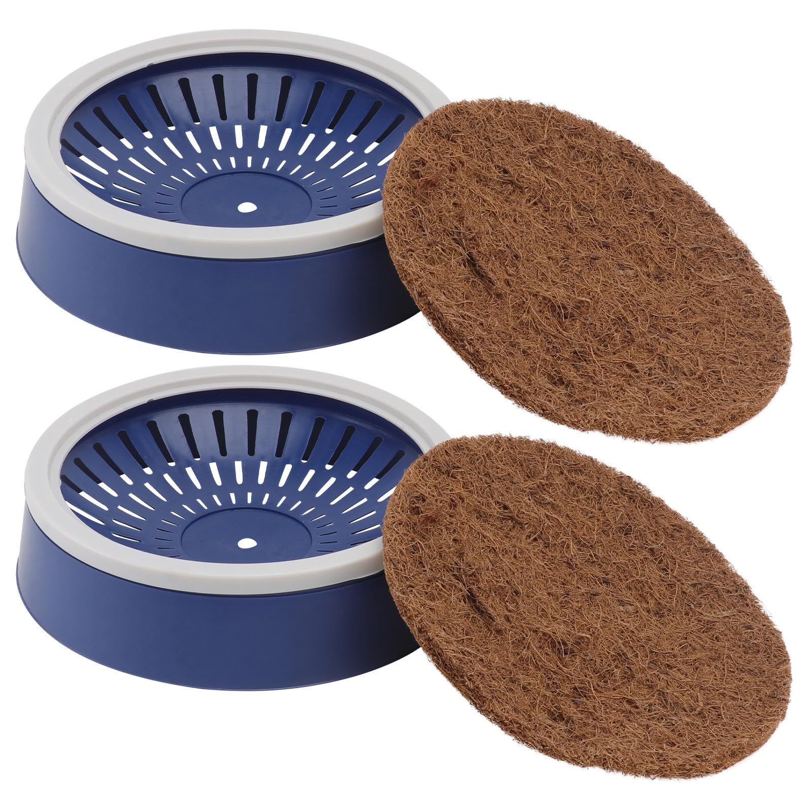 JEWEDECO Pigeon Nest Plastic Nest Pot Set 4Pcs Lightweight Sturdy Pigeon Breeding with 2 White-Edged Egg Trays and Brown Mats for Bird Supplies