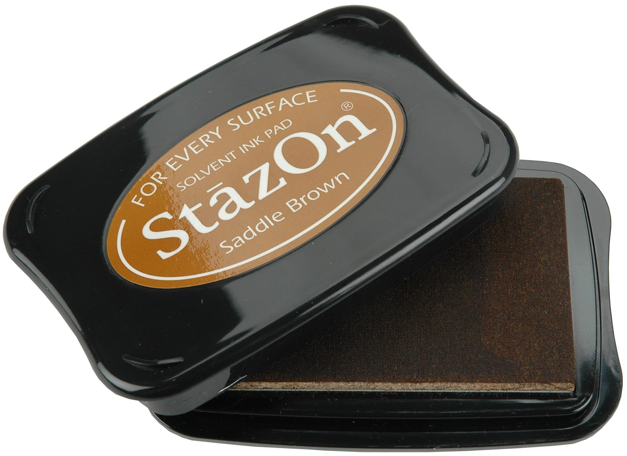 Tsukineko Brown Stazon Solvent Ink Pad-Saddle