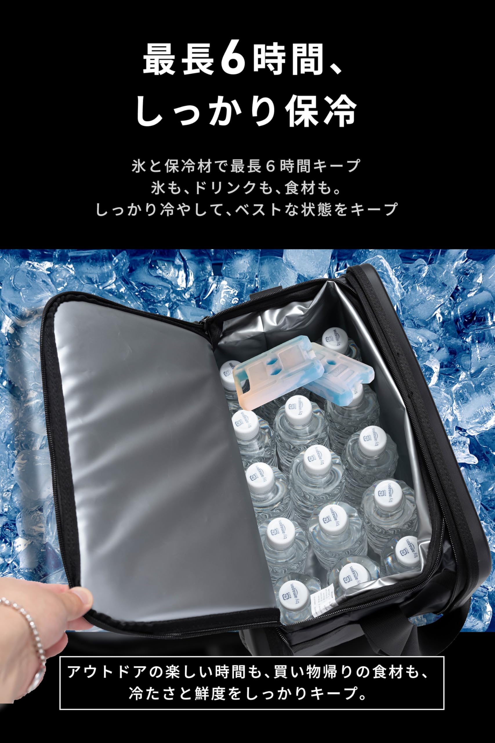 AP LAB クーラーボックス 保冷剤付き 保冷バッグ 28L/ 37L/47L 折りたたみ可能 大容量 軽量 小型 断熱素材 おしゃれ｜キャンプ・運動会・買い物に最適【ブラック/グレー】 (37L, グレー) Amazon | AP LAB クーラーボックス 保冷バッグ 47L 折りたたみ可能 大