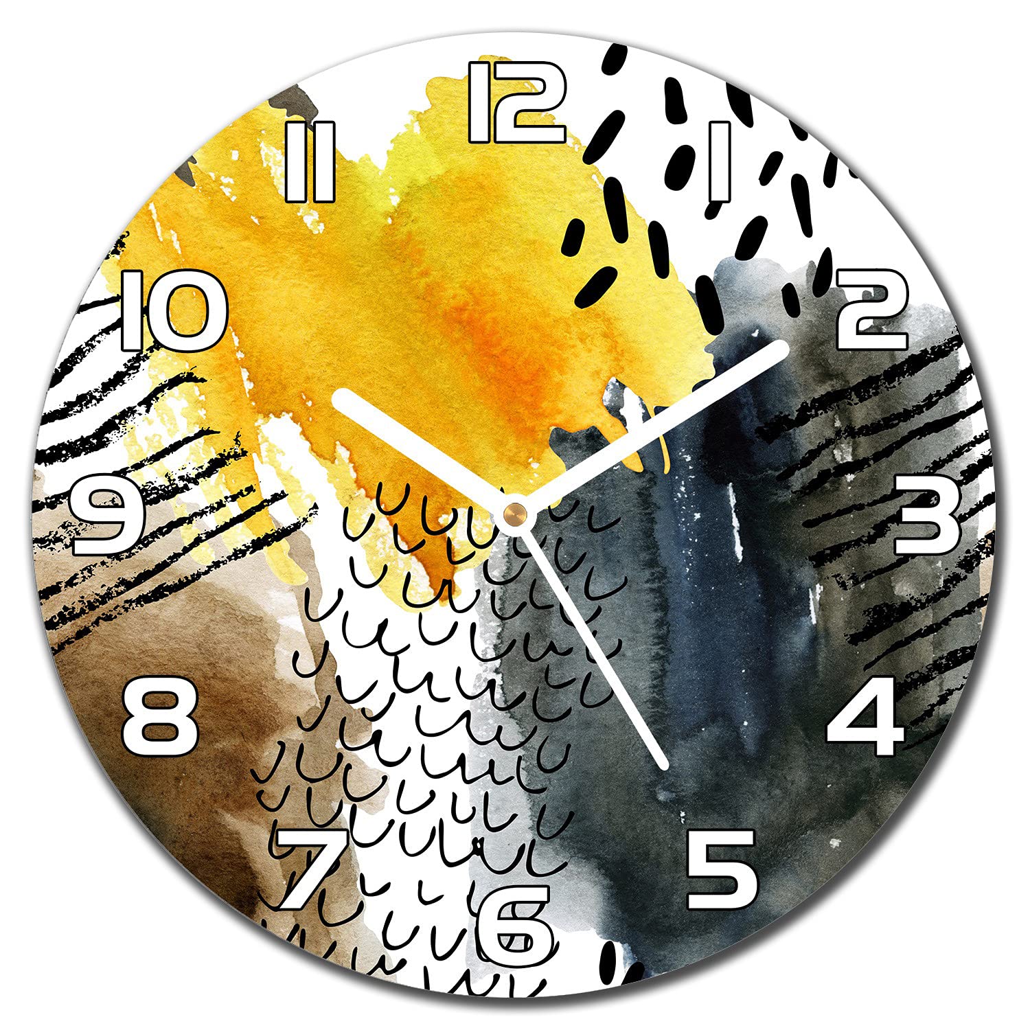 Horloge Murale Cuisine Verre Sécurité 30cm Déco Salon Automne