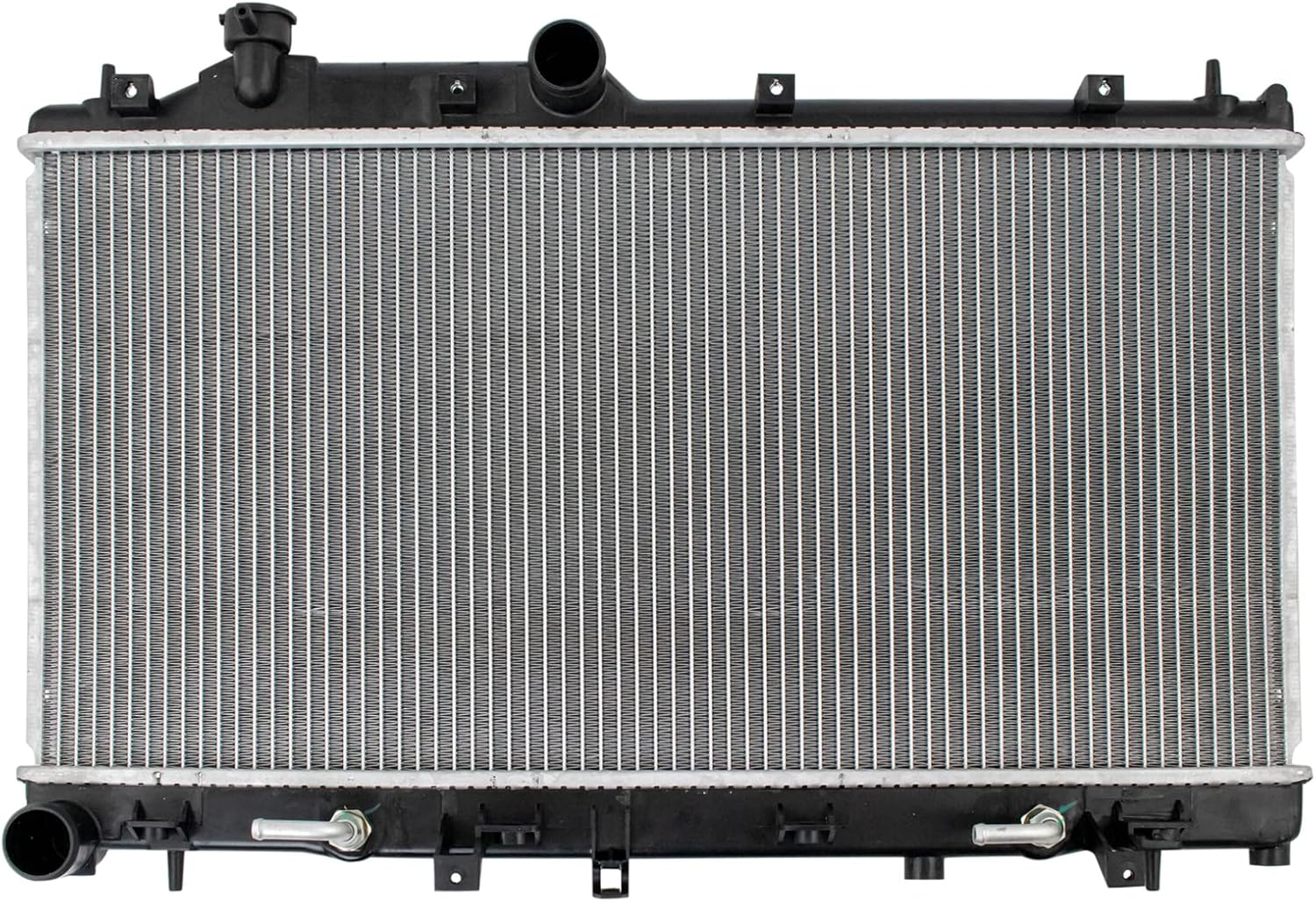 TRQ Radiator Assembly Aluminum Core 1 Row Down Flow Compatible with 2010-2014 Subaru Legacy Outback H4 2.5L Automatic Transmission SU3010661 CU13293