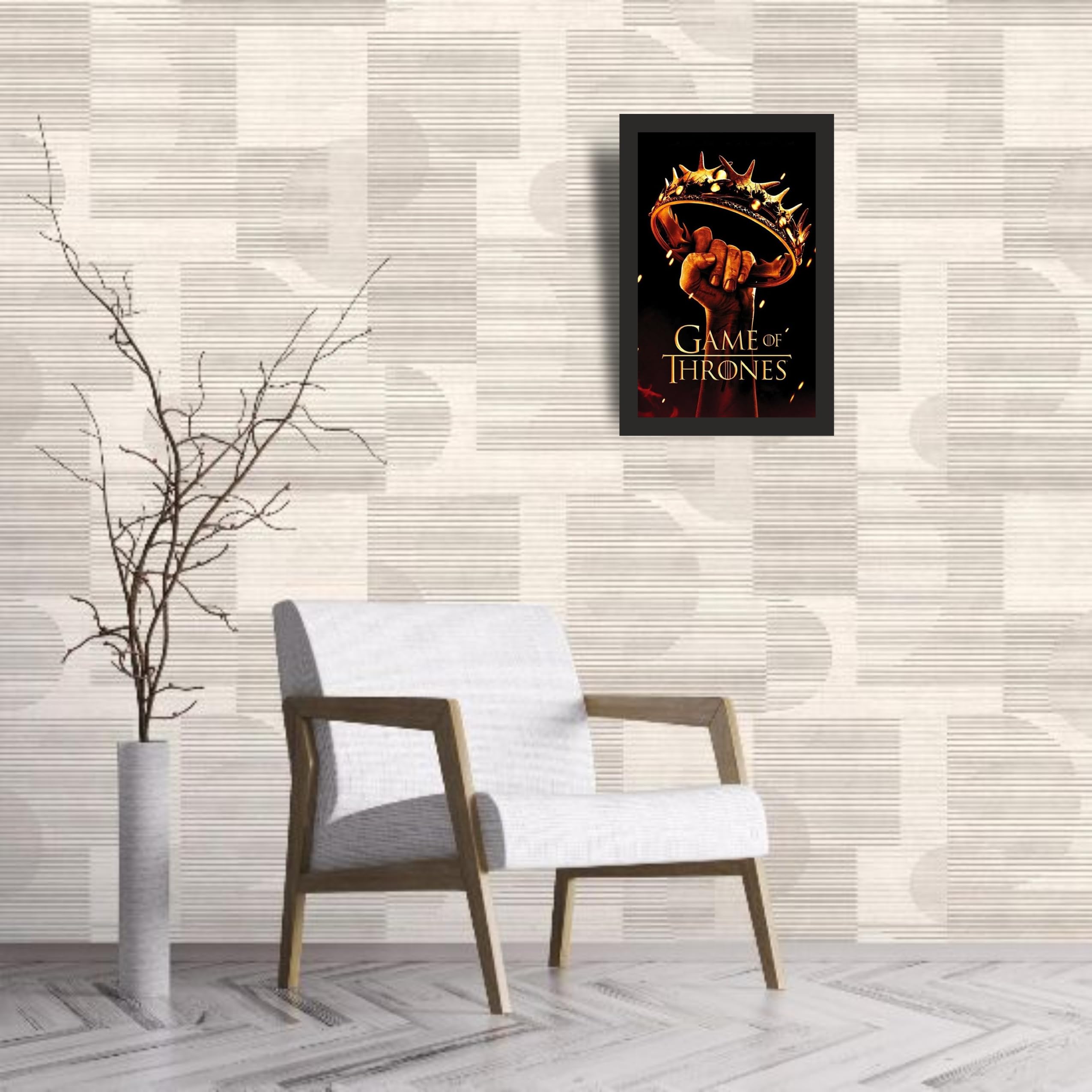 Golden Crown Game of Thrones Wall Art Photo Frame A4 Black
