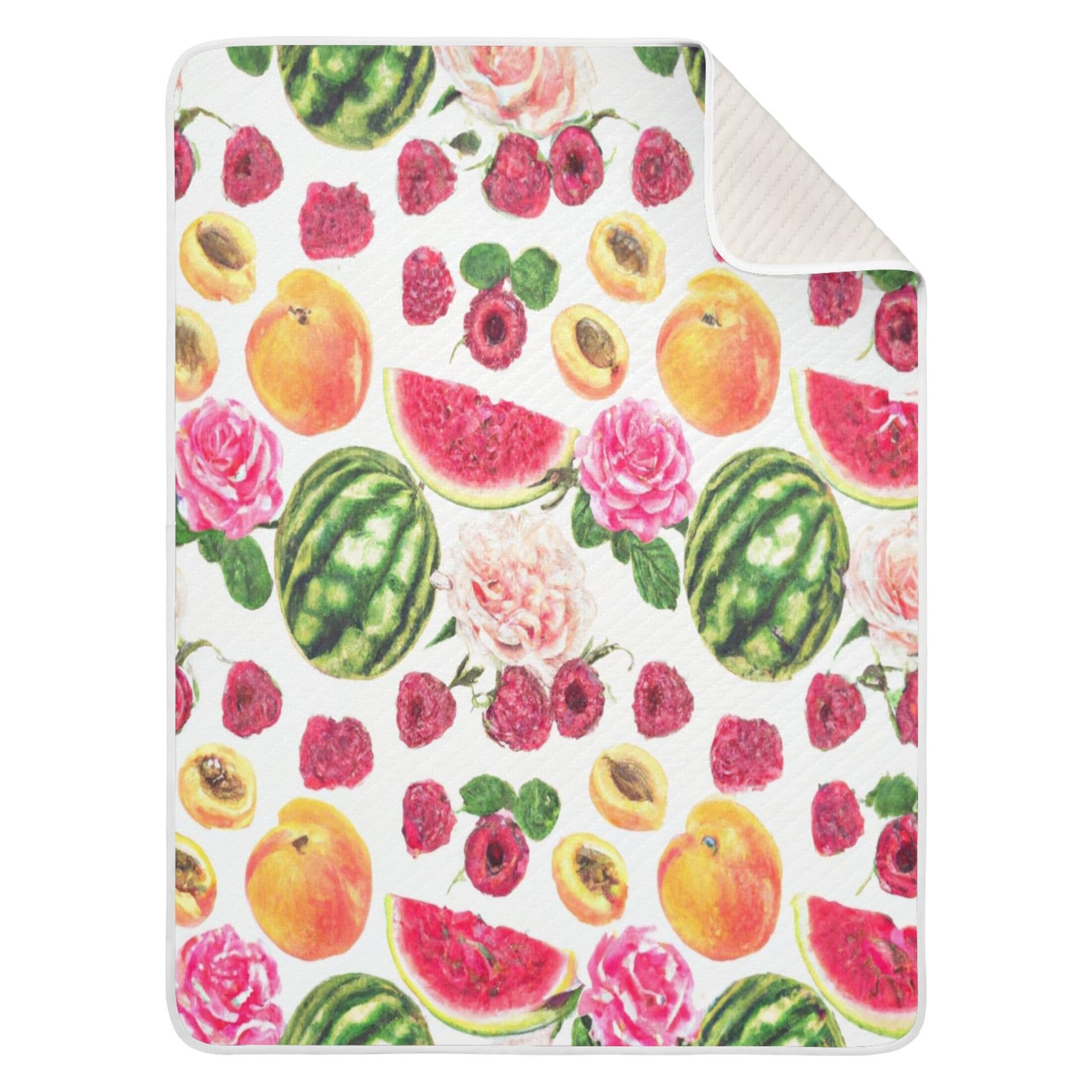 Burbuja Fruits Flowers Baby Blanket for Boys Girls, Nursery Soft Warm Swaddling Receiving Baby Blankets, 30x40 in Toddler Blanket