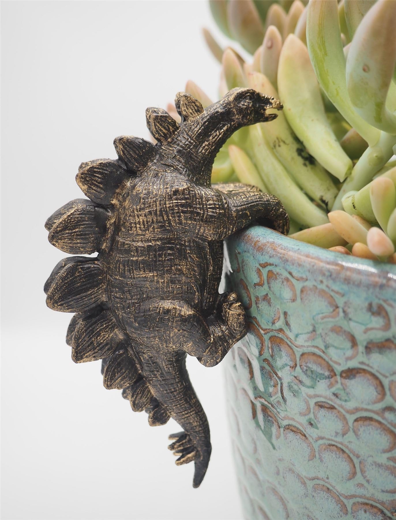 Potty Feet Bronze Stegosaurus Pot Buddies Plant Pot Hanger