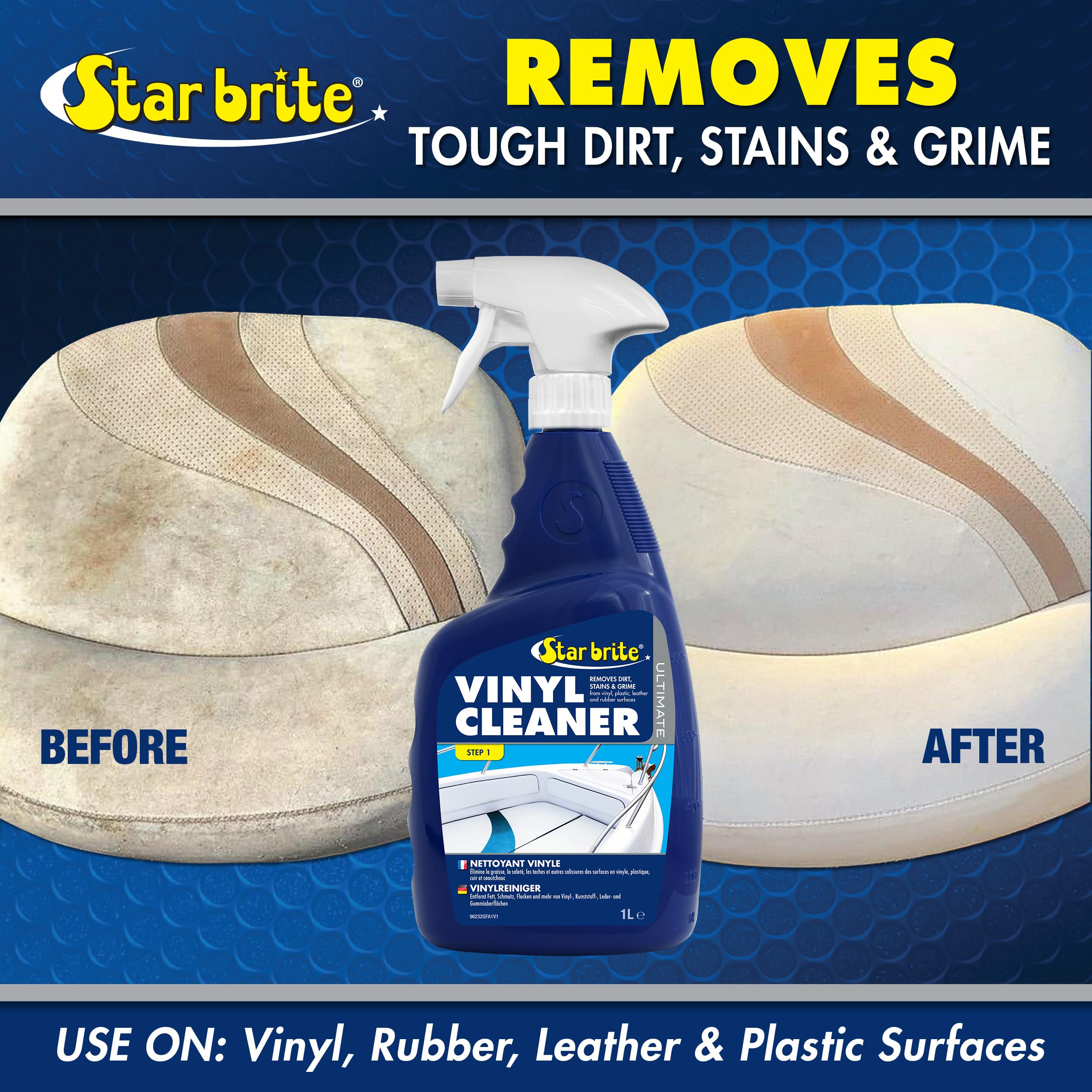 STAR BRITE Ultimate Vinyl Cleaner - Anche per Gomma, Pelle e Plastica - Rimuove lo Sporco Ostinato e le Macchie su Tappezzeria Interna & Esterna, in Auto, Camper, Barche, Abbigliamento Aantipioggia