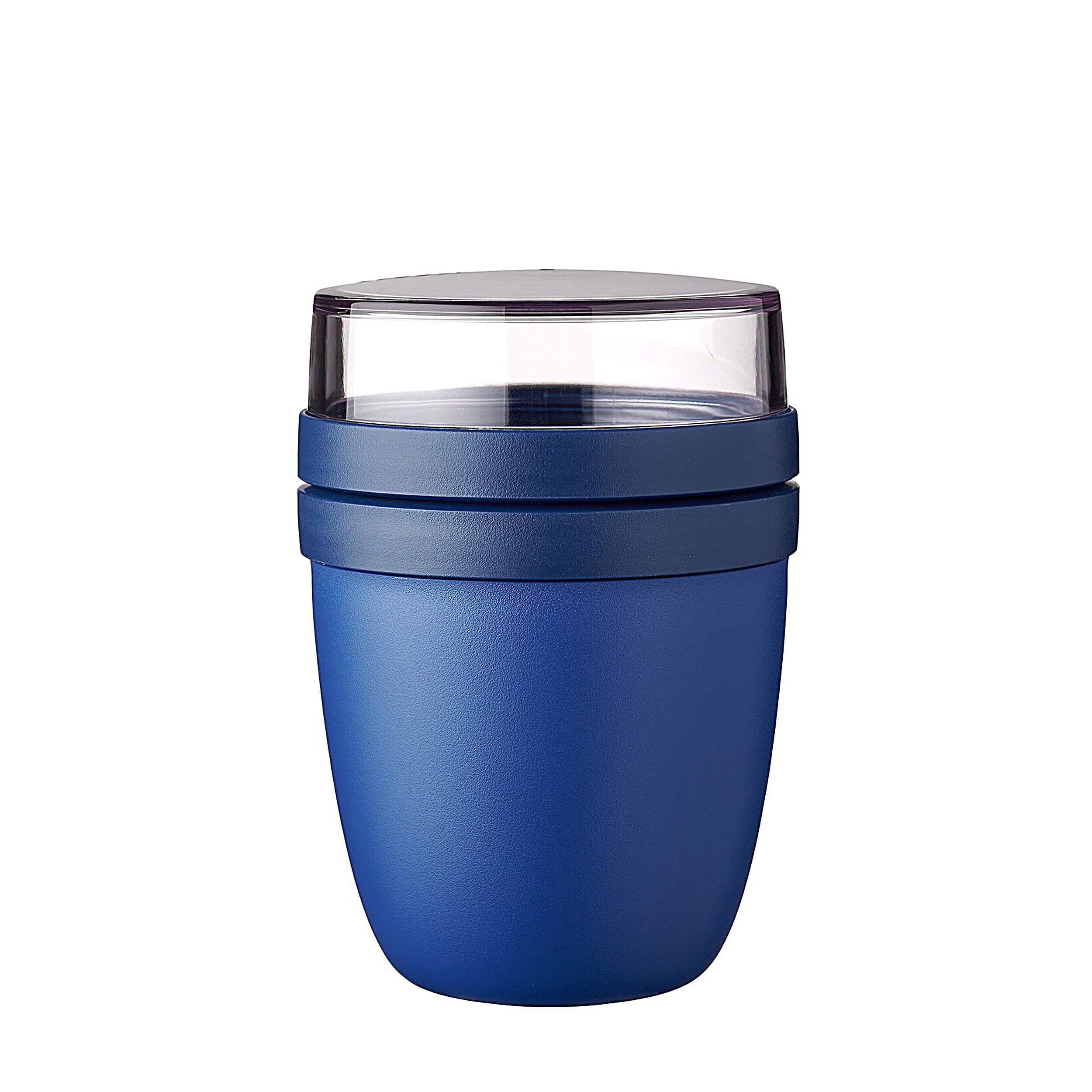 MepalLunchpot Ellipse – Practical Yoghurt Cup & Muesli Cup – Separate Compartments for Yoghurt & Muesli - Suitable for Freezer, Microwave & Dishwasher – 500 ml + 200 ml – Vivid Blue