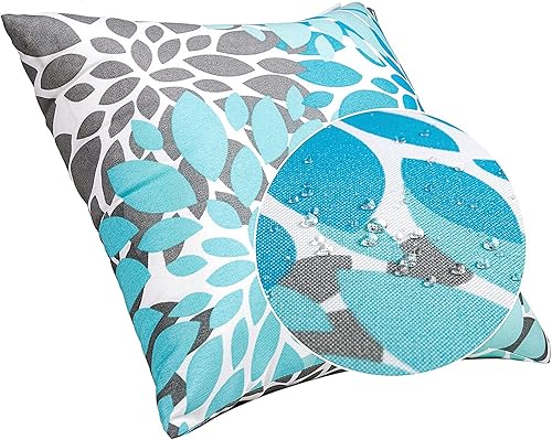 Miniatura 6 de JMGBird Juego de 2 fundas de almohada impermeables para exteriores, 18 x 18 pulgadas, decoración del hogar para muebles, patio, cama, sofá,