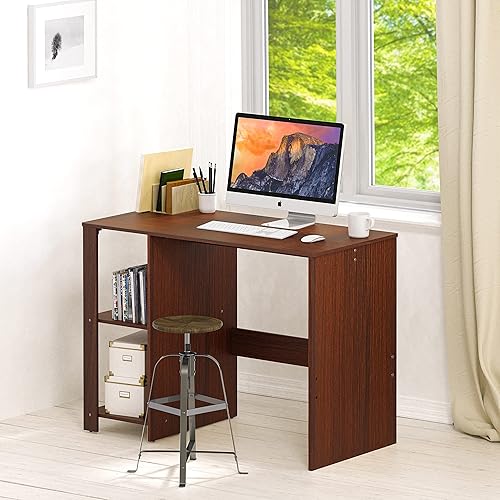 Miniatura 2 de SHW Escritorio para computadora de oficina en casa con estantes cereza Espresso, Roble, Walnut, Cereza, Arce