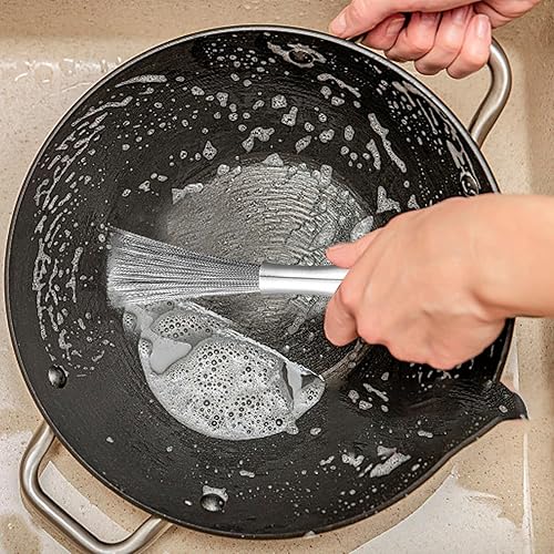 Vista 8 de Stainless Steel Scrubber, Steel Sponges Brush, Cleaning Dishes Pans Pots Ovens Grills Stainless Steel Scrubber for Kitchen Sinks Cleaning Steel Wool