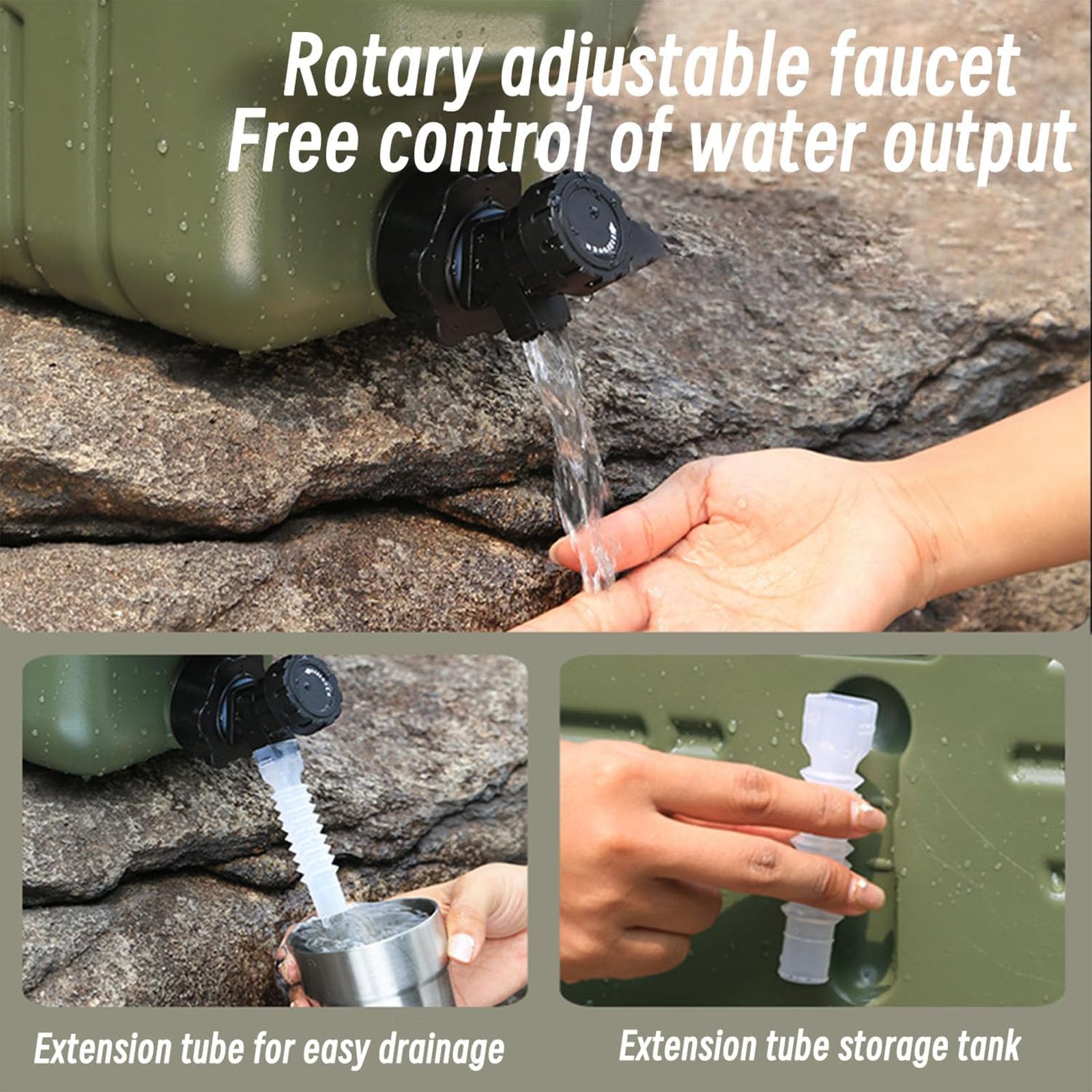 Contenitore d'acqua portatile da campeggio, senza BPA, secchio in polietilene facile da pulire, ideale per casa, attività all'aperto, feste, camper, capacità 12 l