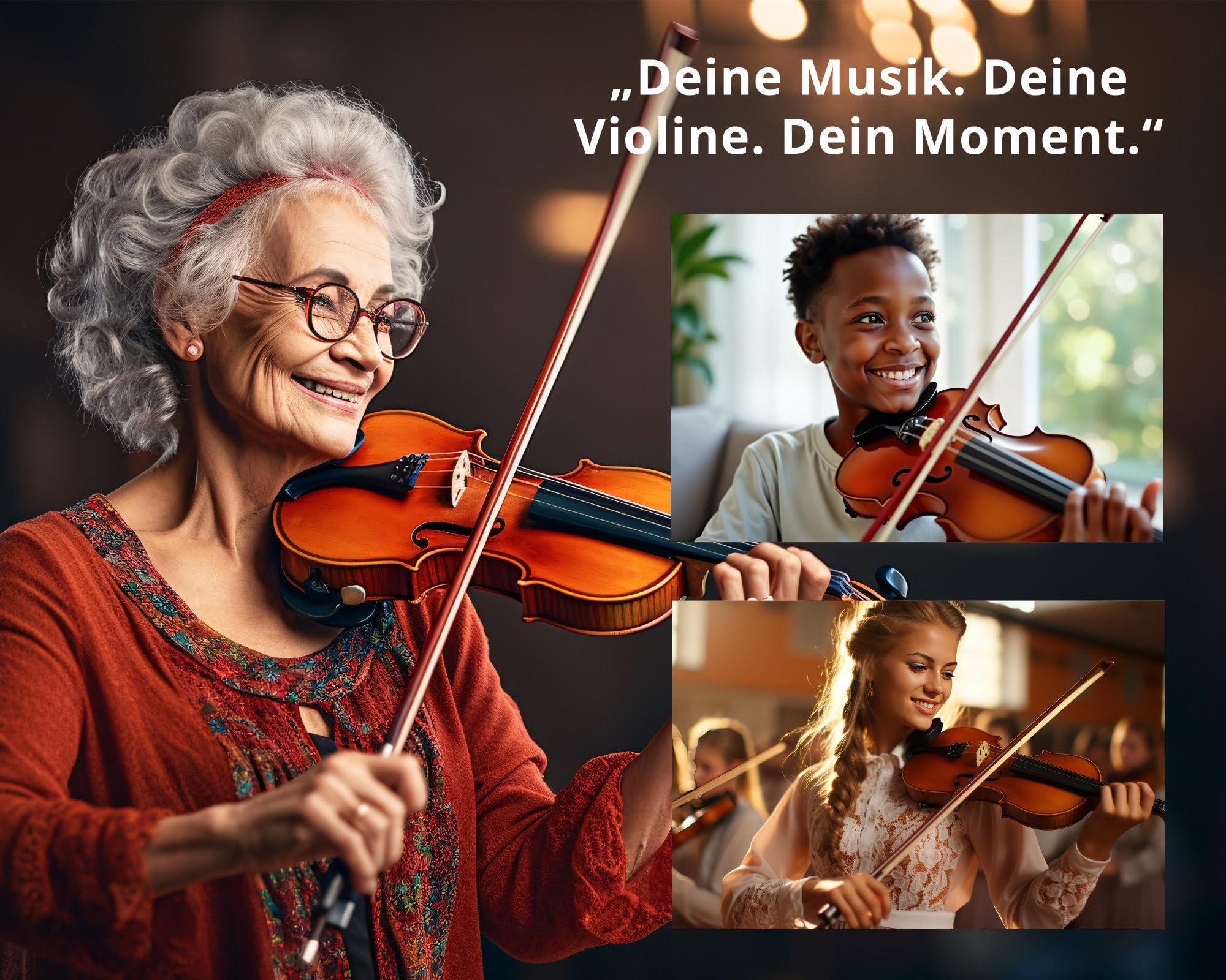 Classic Cantabile Brioso Violine 4/4 Set (4/4 Violine, Decke aus massivem Fichtenholz, Boden & Zargen aus geflammtem Ahorn, inkl. Leichtkoffer, Bogen und Schulterstütze)