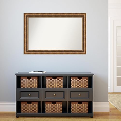 Miniatura 5 de Amanti Art Espejo de pared personalizado no biselado (27.5 x 41.5 pulgadas), marco de bronce Manhattan, varios tamaños personalizados, espejo de