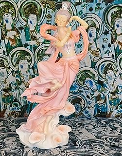 Flying Apsaras Statues of Mogao Caves Dunhuang-Symbols of Ancient Chinese Culture,Artistic Home Decor and Collectibles,8”-Multicolor