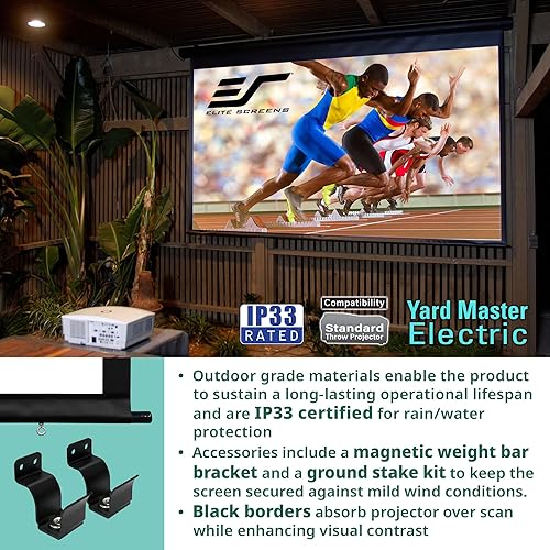 Miniatura 8 de Pantalla para proyector al aire libre con soporte 16:9, 8K 4K Ultra HD 3D, plegable y rápida Yardmaster Electric Front Projection