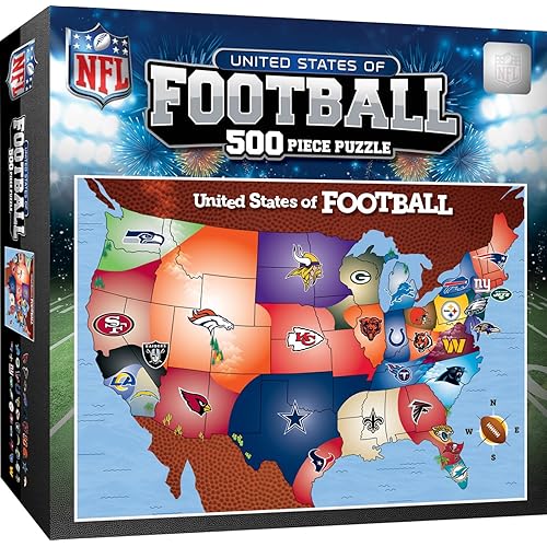 MasterPieces Sports Puzzle - All Teams 500 Piece Jigsaw Puzzle for Adults - NFL League Map Puzzle - 24"x18"