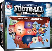 MasterPieces Sports Puzzle - All Teams 500 Piece Jigsaw Puzzle for Adults - NFL League Map Puzzle - 24"x18"