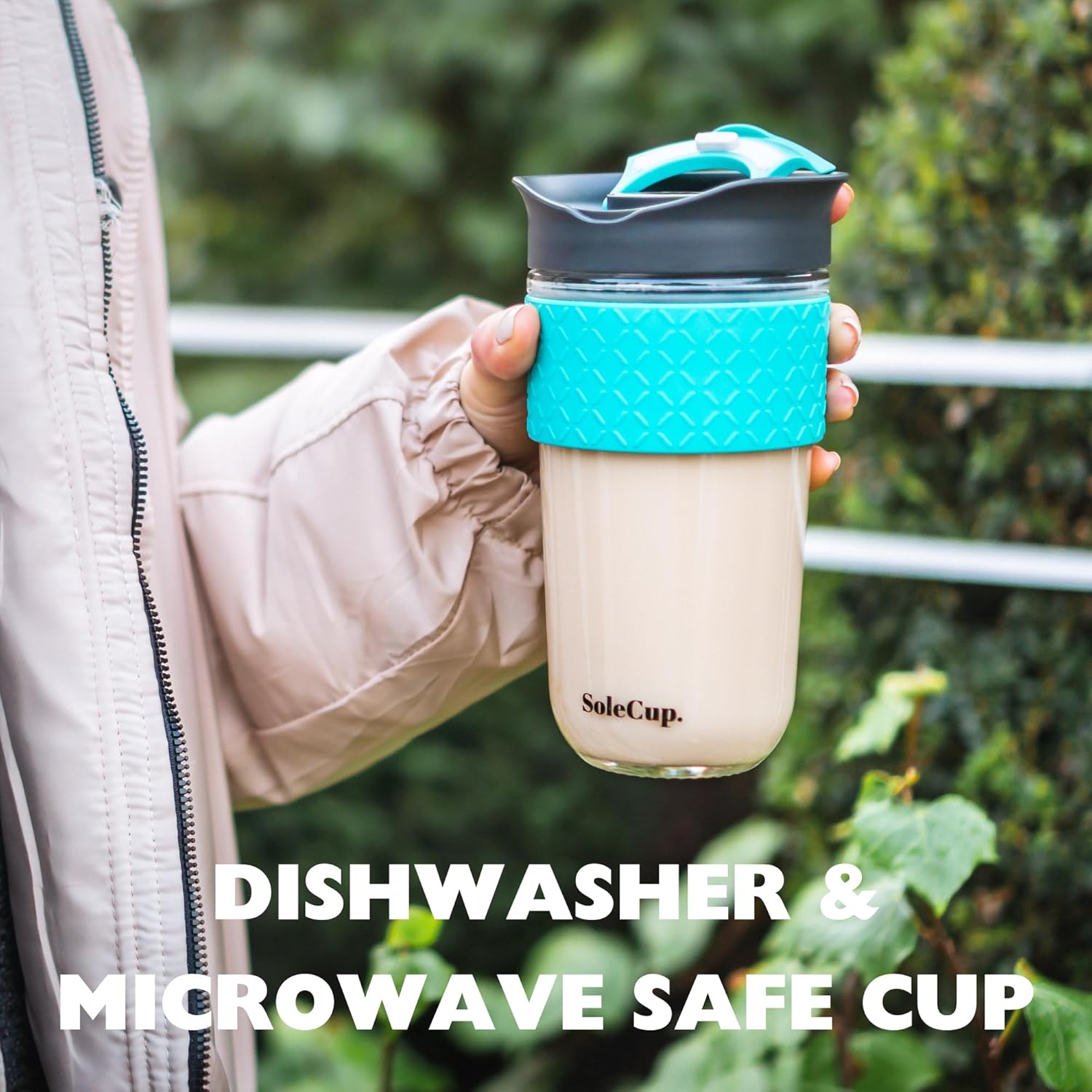 Large Travel Mug - Reusable Insulated Coffee Mug - 18oz/530ml BPA-Free Hot Drink Travel Mug with Lid & Silicone Band (Gray and Pink, 18oz) - Image 8