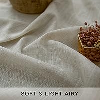 Vista 100 de Orange Linen Curtains 72 Inch Length for Living Room 2 Panels Set Back Tab Loop Pocket Semi Sheer Copper Brown Burnt Orange Curtains for Bedroom