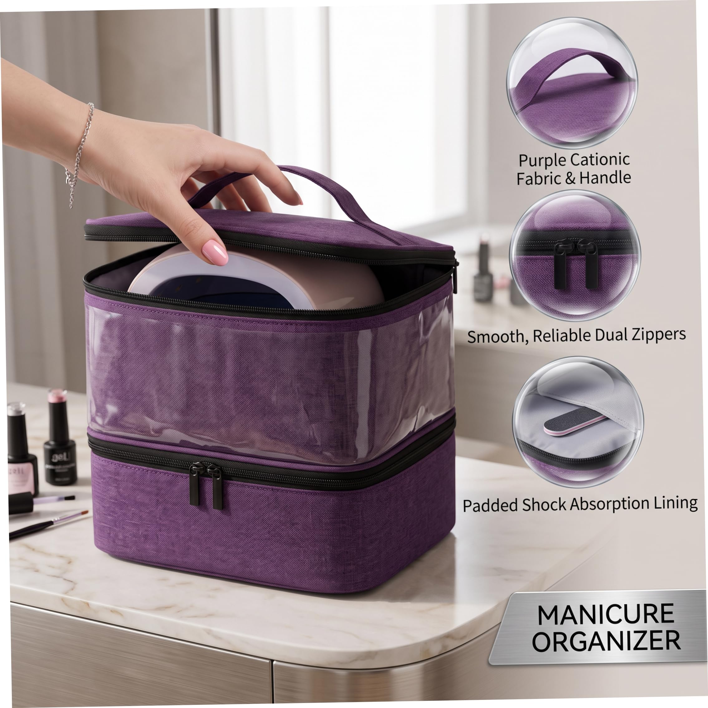 Estuche organizador de esmalte de uñas, almacenamiento de esmalte de uñas