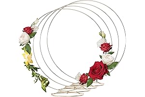 HOHIYA 4 Pcs 20 Inch Metal Floral Hoop Centerpiece with Stand Rings...