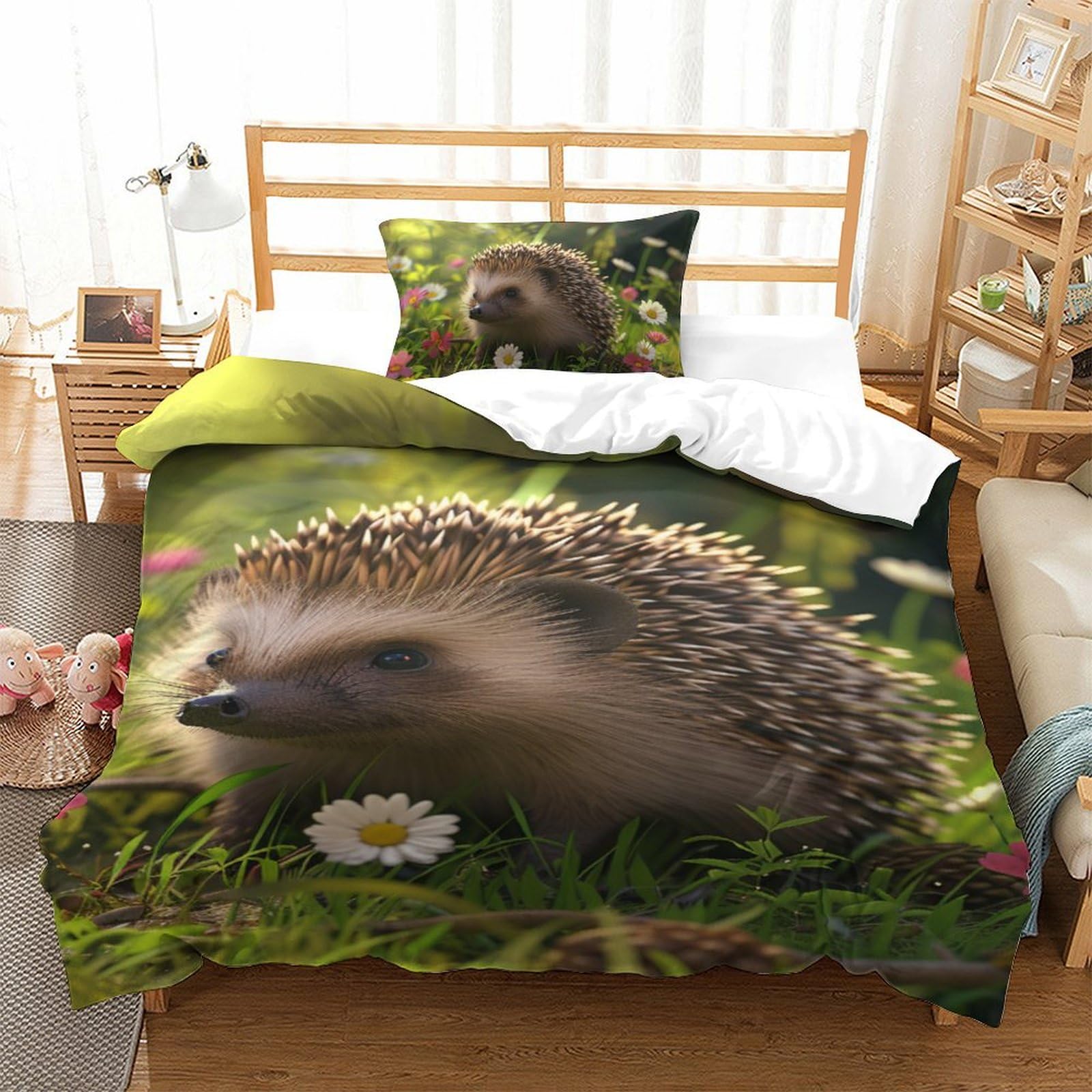 Ensemble de literie hérisson 3D pour chambre d'enfant douce et chaleureuse