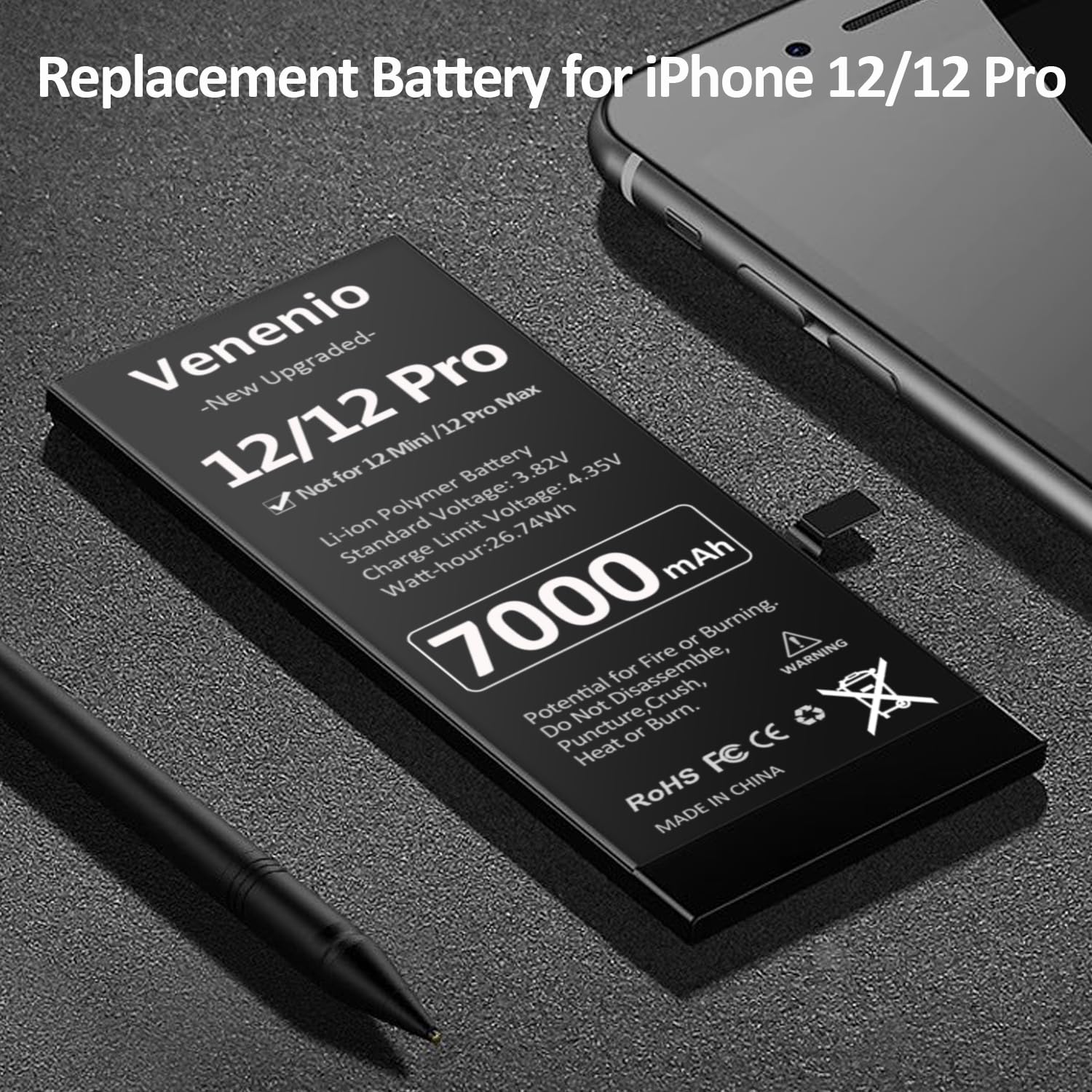 Amazon.com: Venenio Battery for iPhone 12 Pro, [7000mAh