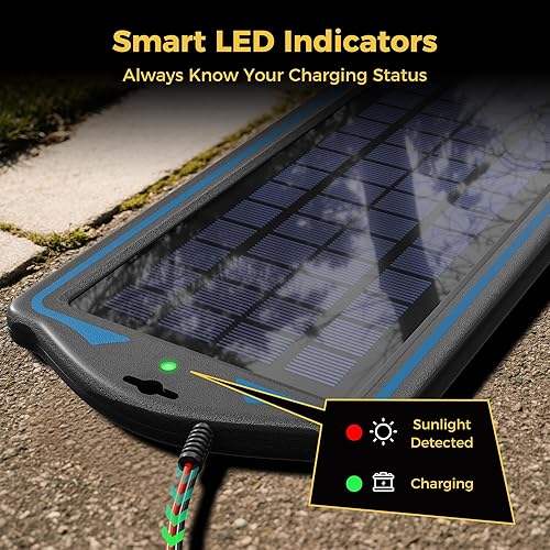 Miniatura 5 de SUNAPEX Carga de batería solar de 12 V kit de panel solar portátil impermeable de 5 W - Cargador de batería de mantenimiento de batería - con