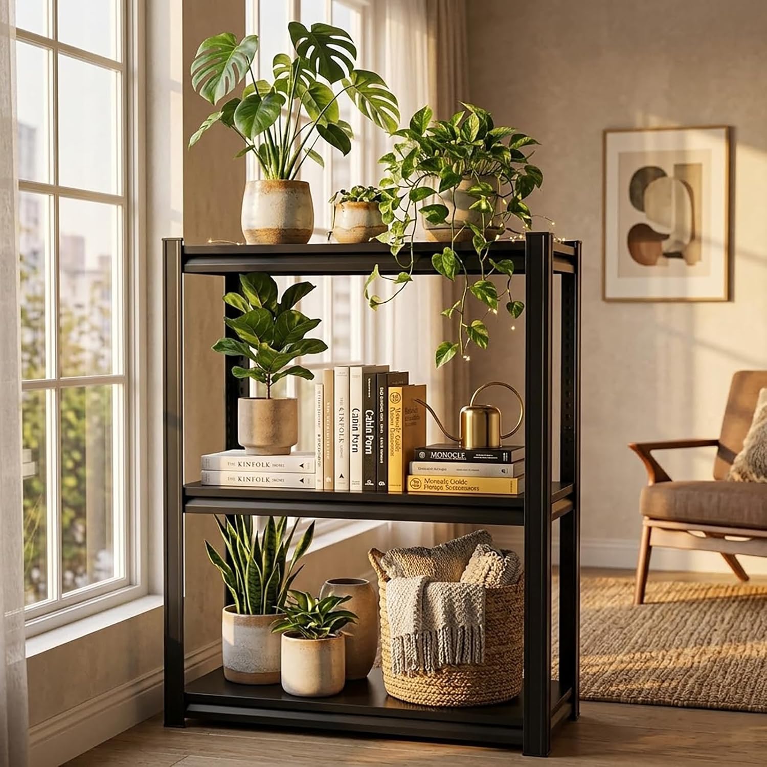 Kitchen Shelf Organizer & Pantry Shelving, 5-Tier Adjustable Metal Bakers Rack, Heavy Duty Storage Unit for Home Organization, Microwave Stand, Utility Rack for Closet (5-31"W X 12"D X 59"H)