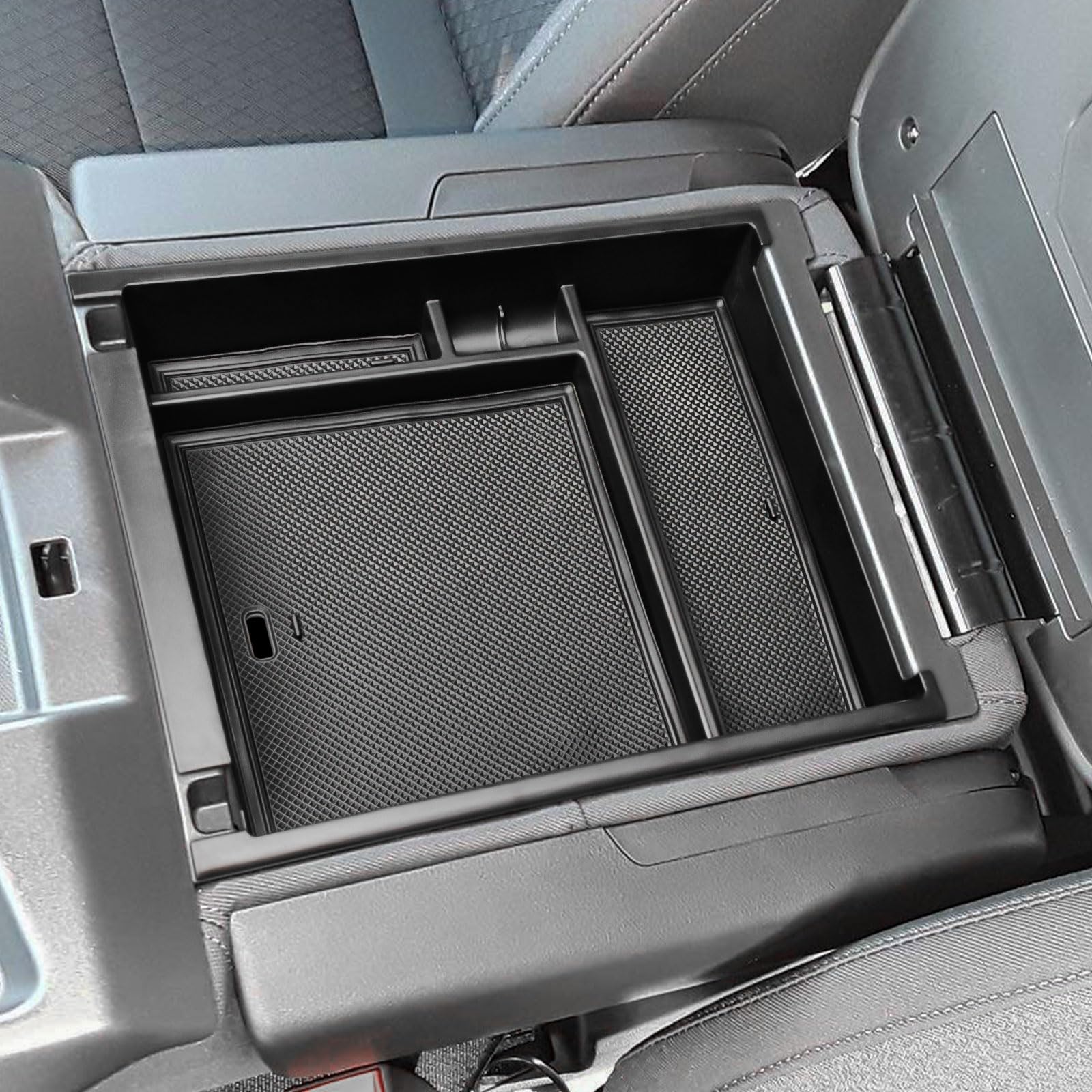 JOJOMARK Vassoio Organizer Per Console Centrale - Compatibile Con Chevy Silverado/GMC Sierra 1500 (2019-2023) E HD (2020-2023) - Con 5 Tappetini In Gomma E Portamonete - 4