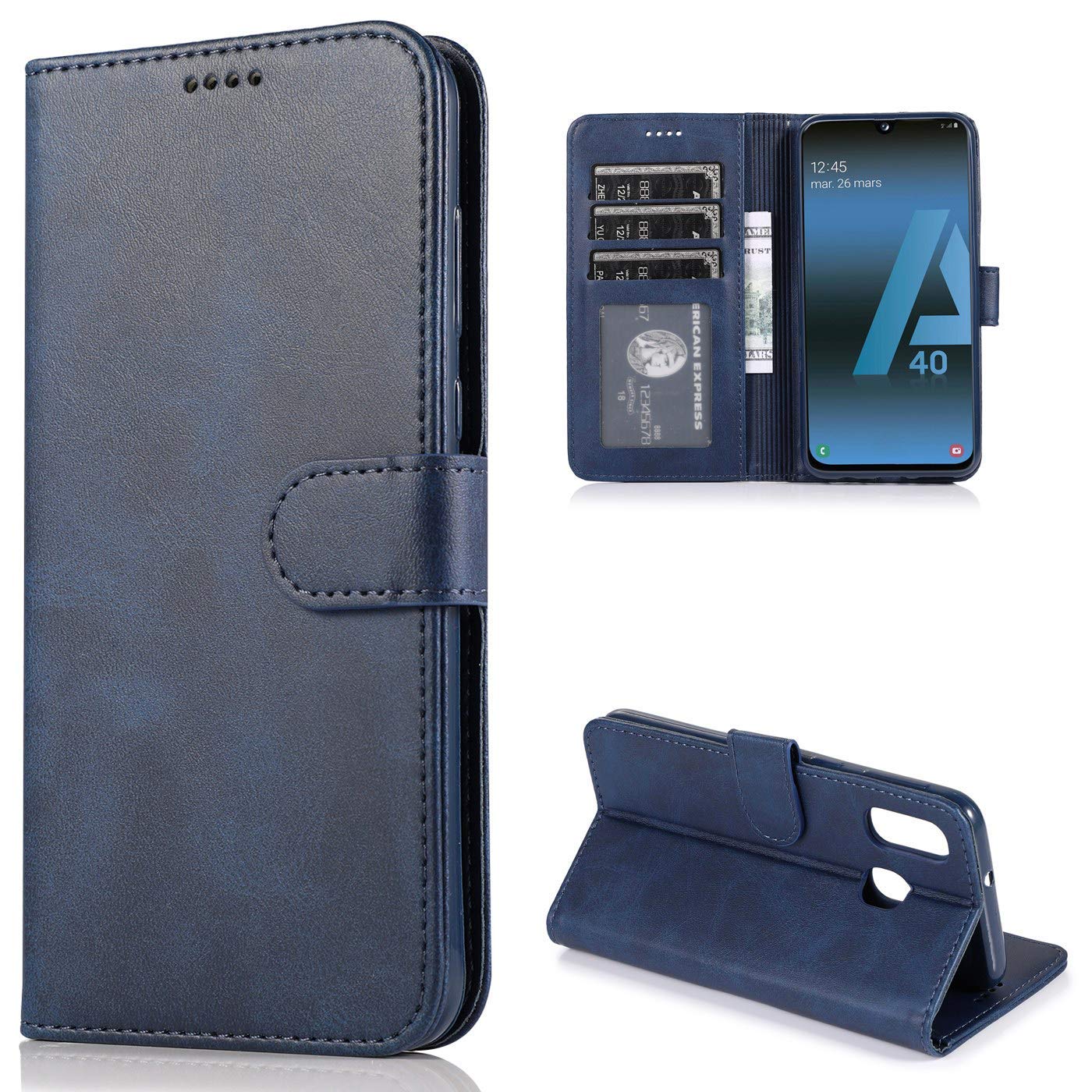CTIUYA Schutzhülle für Samsung Galaxy A20/A30/A20E/A40 Hülle Tasche Case Lederhülle