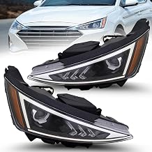 Compatible With Hyundai Elantra 2019-2020 Korea Built, Headlight Assembly, Halogen Headlamp w/ Bulbs, w/o LED DRL, Left / Right Side, 92101-F2540, 92102-F2540/ HY2502239,HY2503239, DOT/SAE Complaint