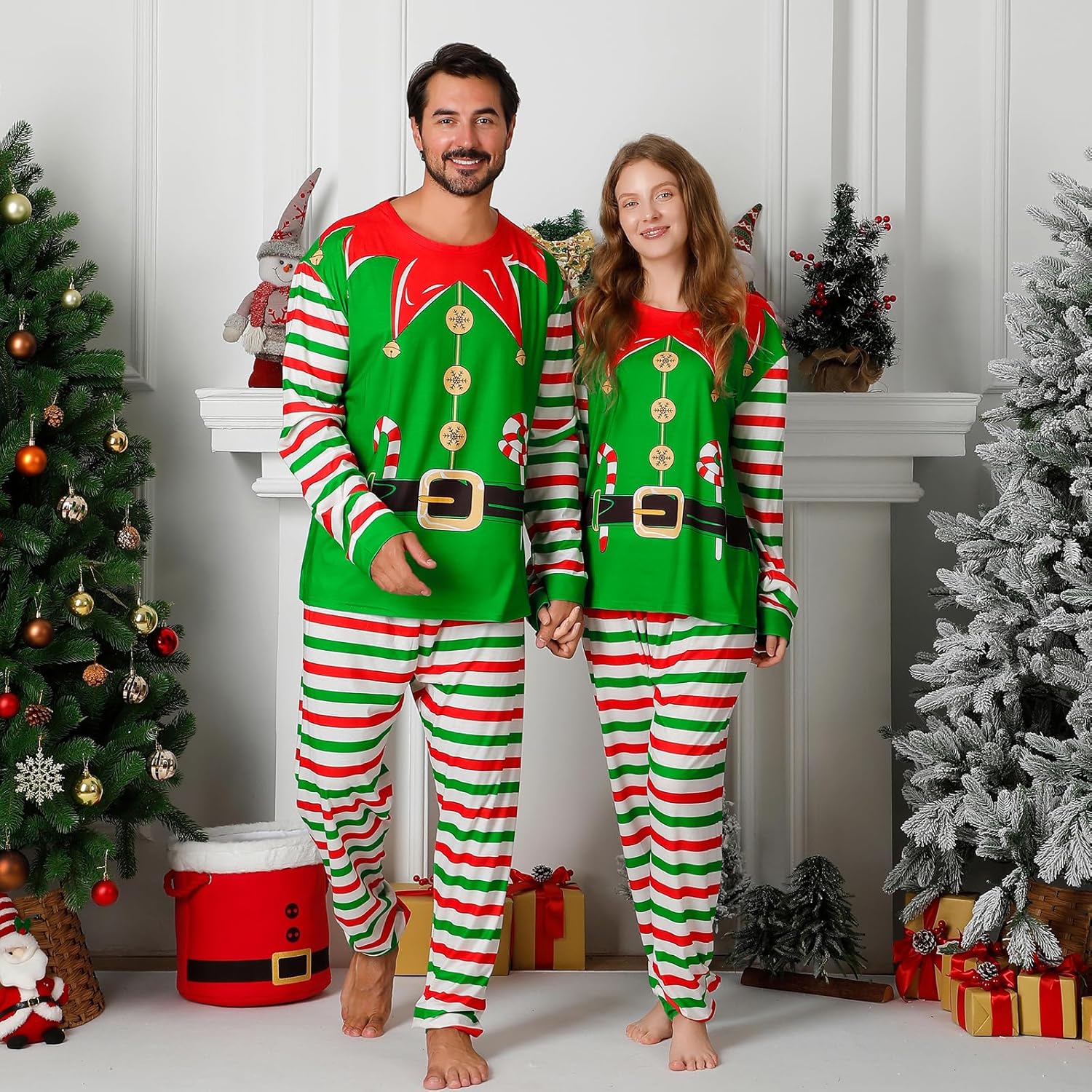 ANGELGGH Matching Family Christmas Pajamas Sets, Holiday PJs with Top and Pants, Cute 2 Piece Sleepwear for Couples/Women/Men - Image 5