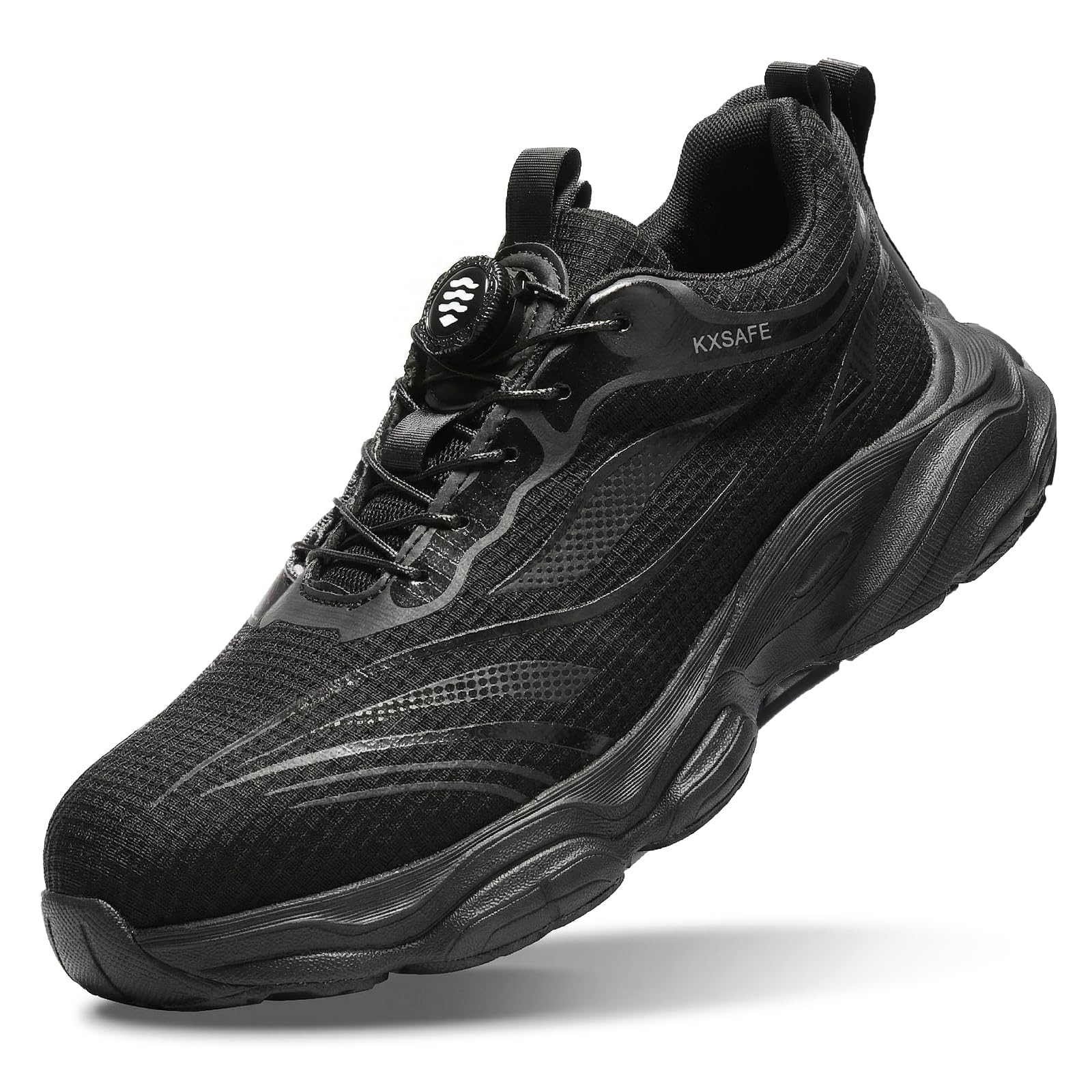 Zapatos de trabajo para hombre y mujer, con cierre de rosca, ligeros, transpirables, deportivos, antideslizantes, con puntera de acero
