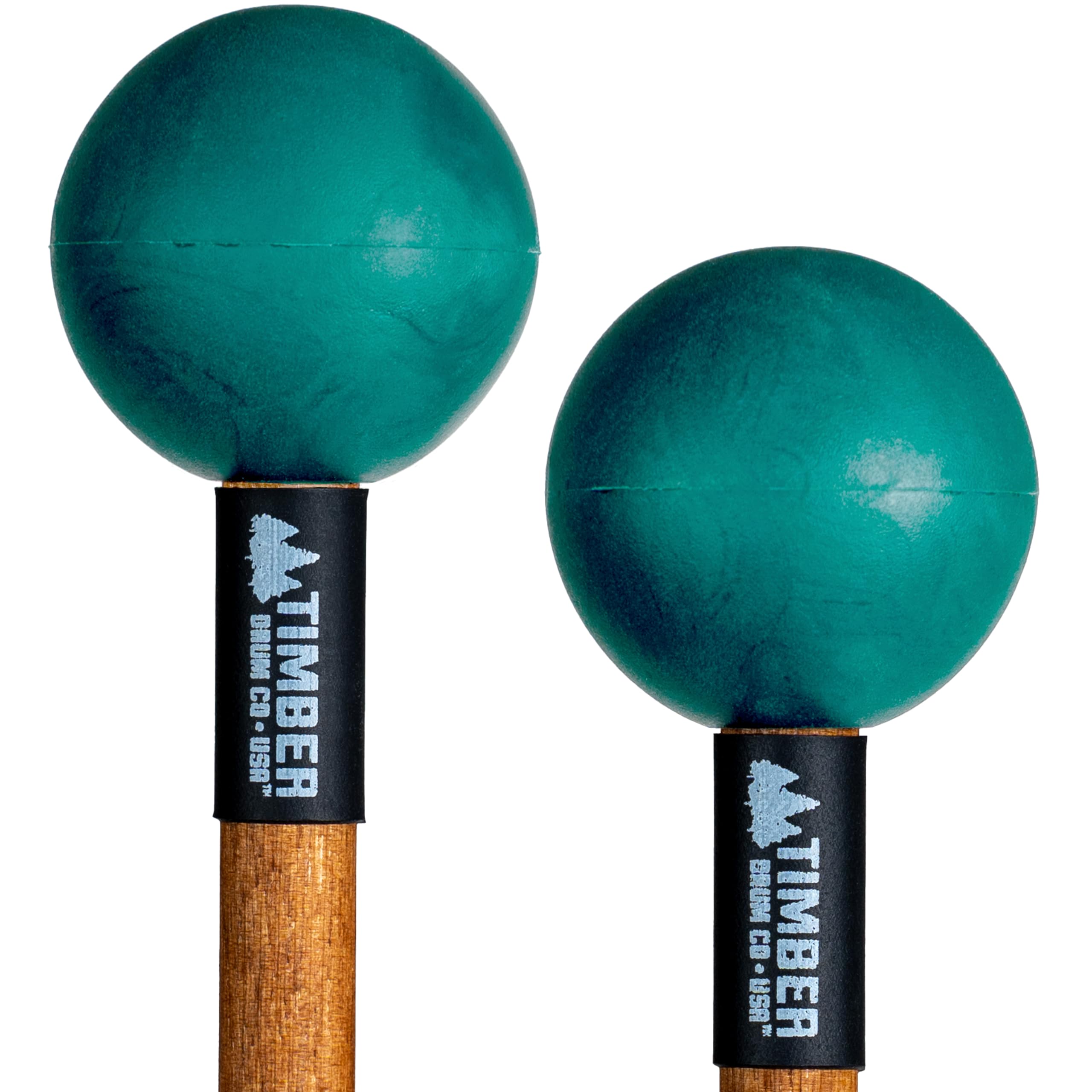 Timber Drum Co. Percussion Mallets — MADE IN U.S.A. — Sticks for Xylophone, Woodblock, Metallophone — Extra Hard Rubber, 15.25"