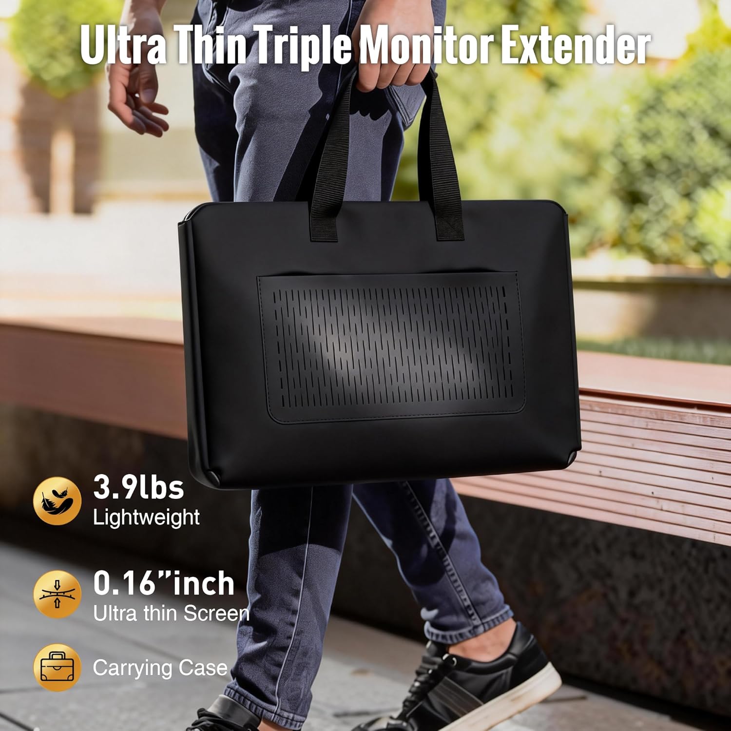 One Cable Connection Laptop Screen Extender Monitor Portable, Ultra Thin 15.6" 1080P FHD Triple Screen,Fit for 13-17" Laptop, Plug & Play Compatiable with Win/Mac/Chrome/Android - Image 8