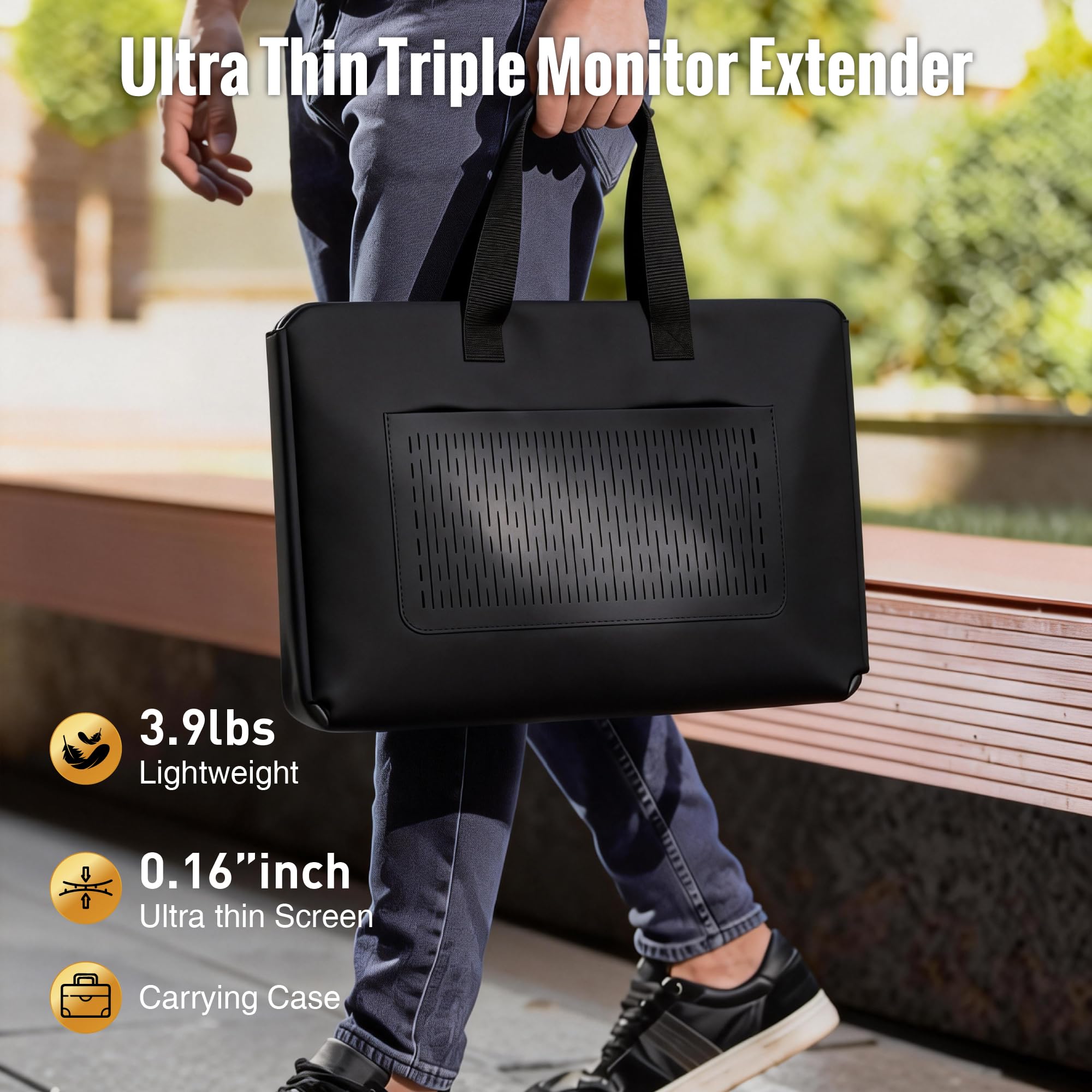 Cybotioe 2026 New One Cable Connection Laptop Screen Extender Monitor Portable, Ultra Thin 15.6" 1080P FHD Triple Screen,Fit for 13-17" Laptop, Plug & Play Compatiable with Win/Mac/Chrome/Android — view 8