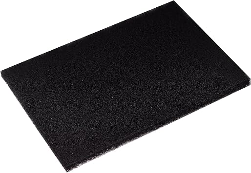 Black-Bulk Fine Air Filter Foam,12" x 16" x 5/8" Thick
