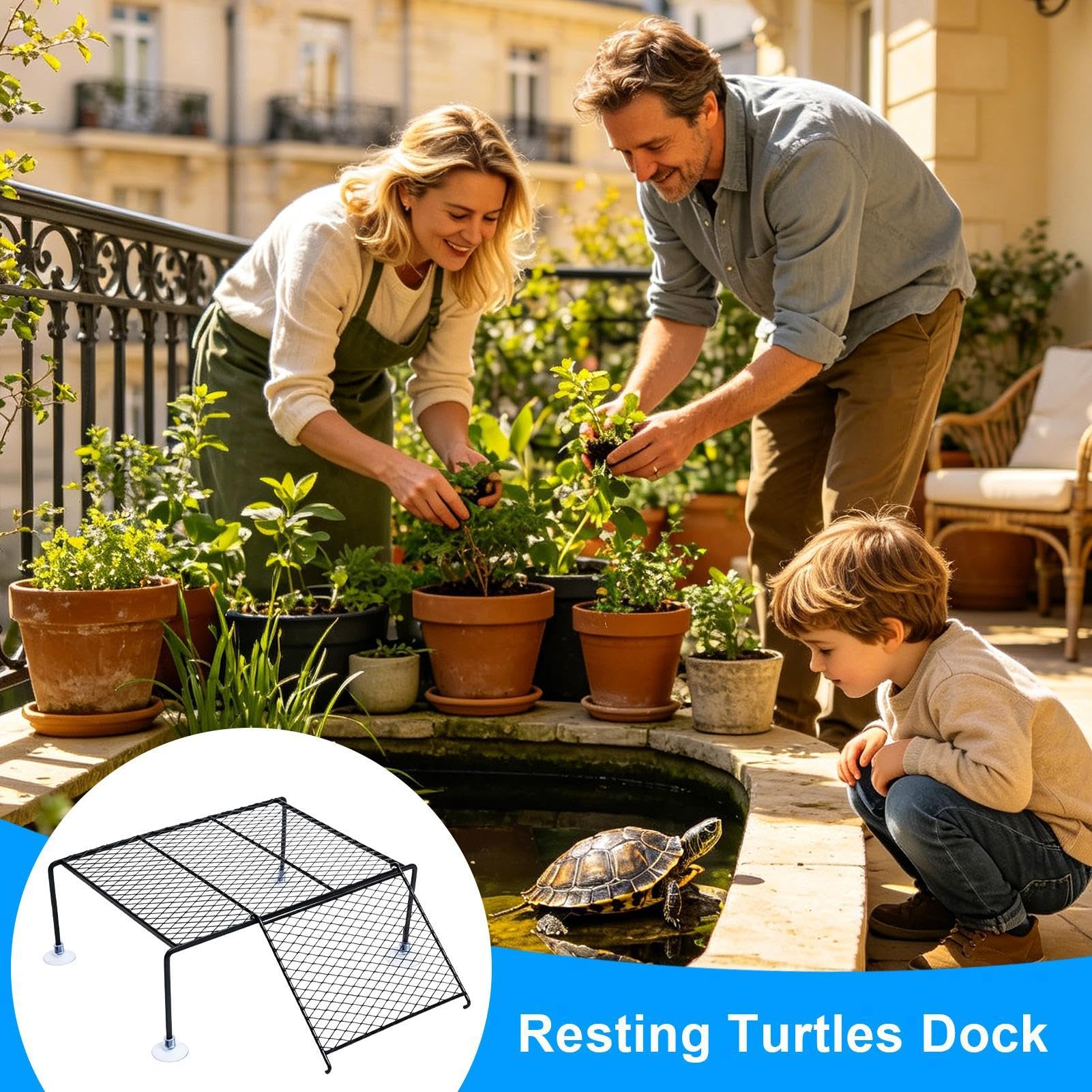 Plataforma para Tomar El Sol para Tortugas Acuáticas: Rampa De Escalada, De Descanso, Muelle Flotante con Soporte De, Muelle De Hábitat para Múltiples Mascotas para Tortugas Acuáticas, Sa