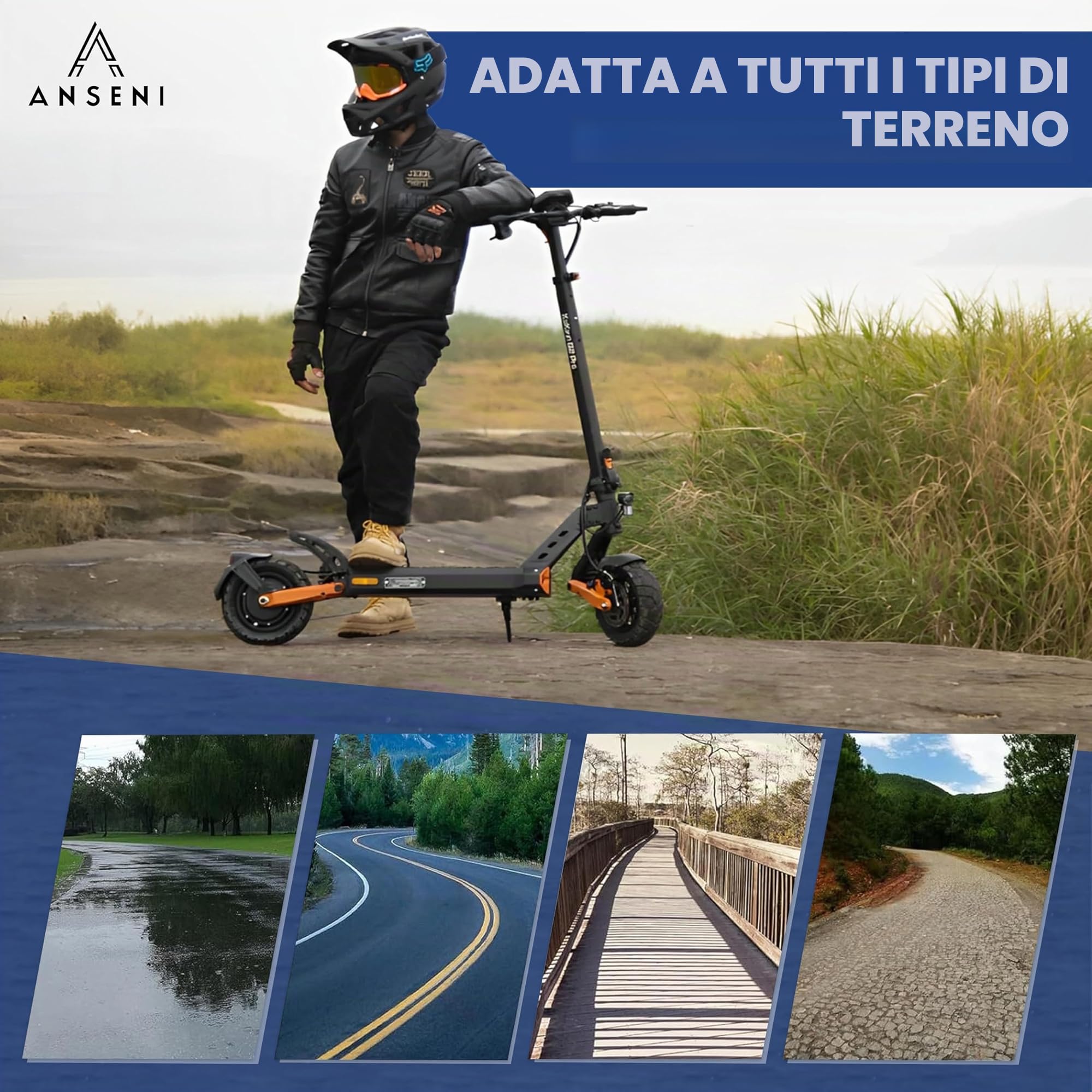 ANSENI Ruote Monopattino Elettrico 9X3.0-5.5, Gomme Tubeless 9 pollici, Pneumatico senza Camera d'aria per Monopattino Elettrico Kukirin G2 Pro, accessori di ricambi (1 unità)