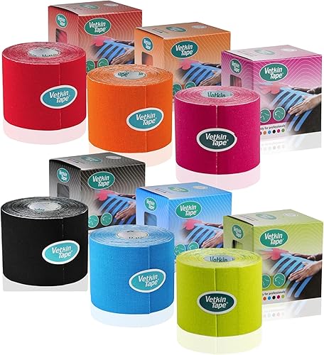 Miniatura 4 de Vetkin Caja de exhibición de cinta  Cinta de kinesiología equina y canina  Cinta de kinesiología para fines veterinarios  10 rollos sin cortar de