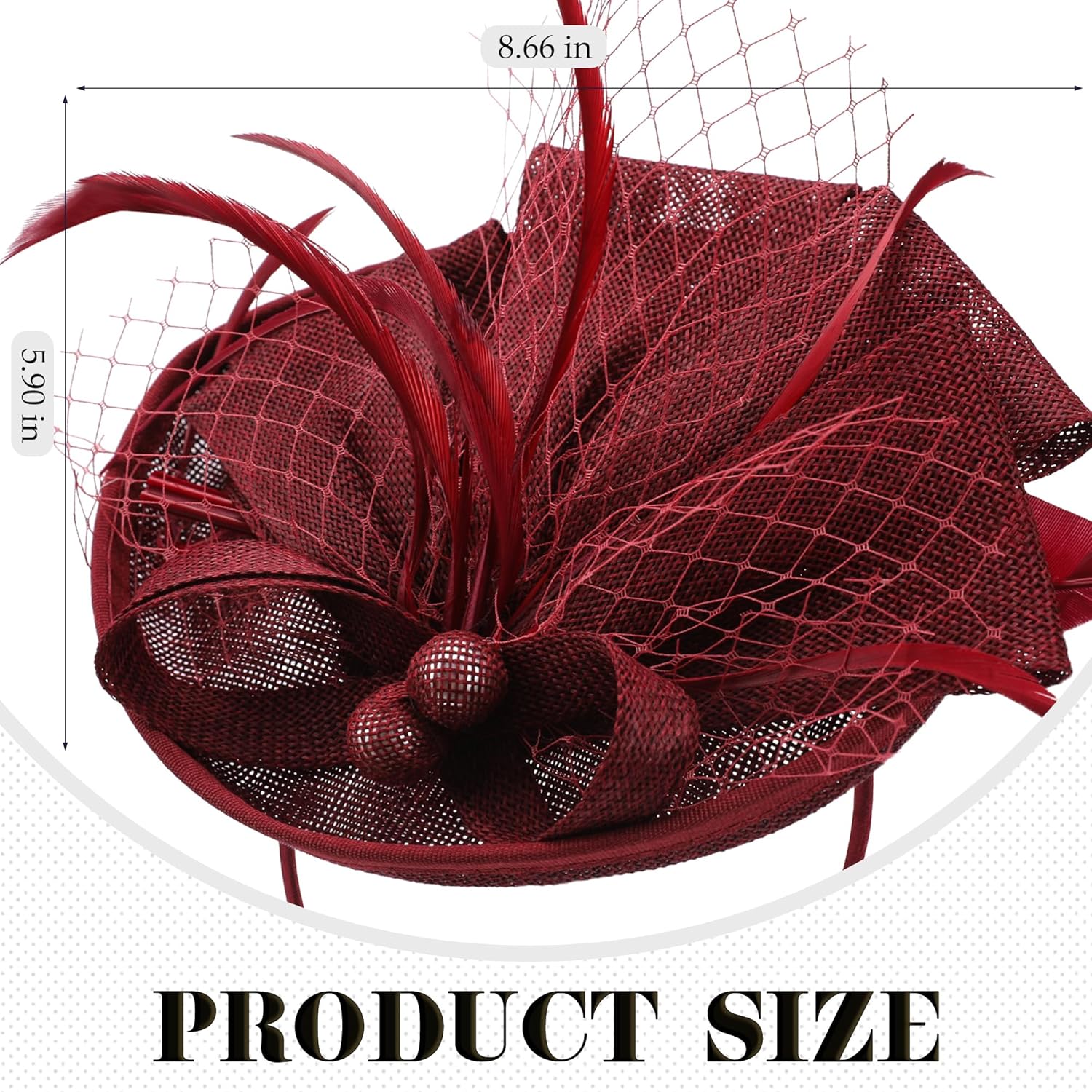 Fascinator Tea Party Hat - 2026 Derby Pillbox Kentucky Hat for Women (7.87x5.9inch) - Image 2