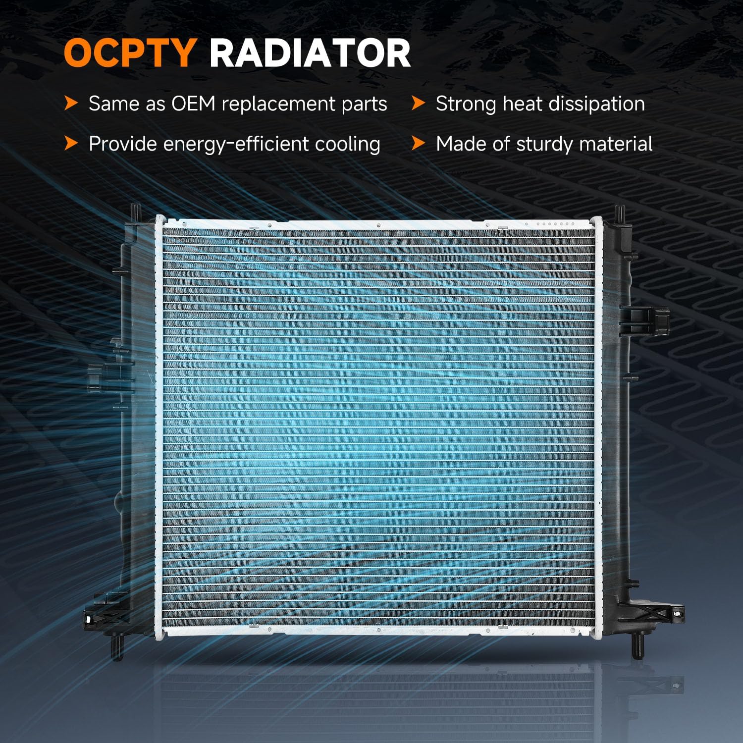 OCPTY 13349 Engine Coolant Radiator Compatible with 2013-2015 for Cadillac for ATS 2.0L 2013-2016 for Cadillac for ATS 2.5L 2013-2015 for Cadillac for ATS 3.6L 2014-2015 for Cadillac for CTS 2.0L
