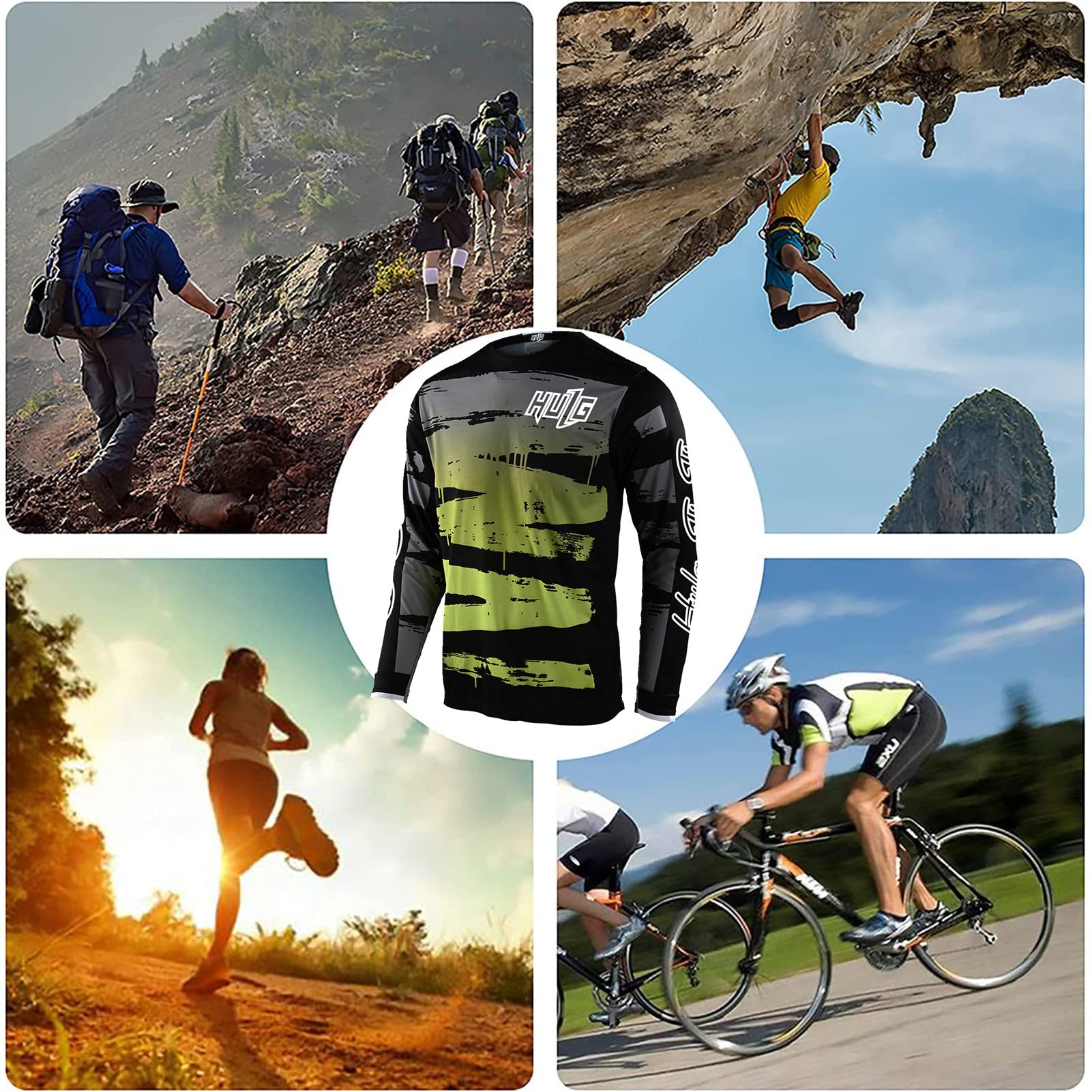 Maglia CiclismoTraspirante Estivi MTB ConmanichelungheTraspirante Asciugatura Rapida Magliette Mountain Bike Uomo