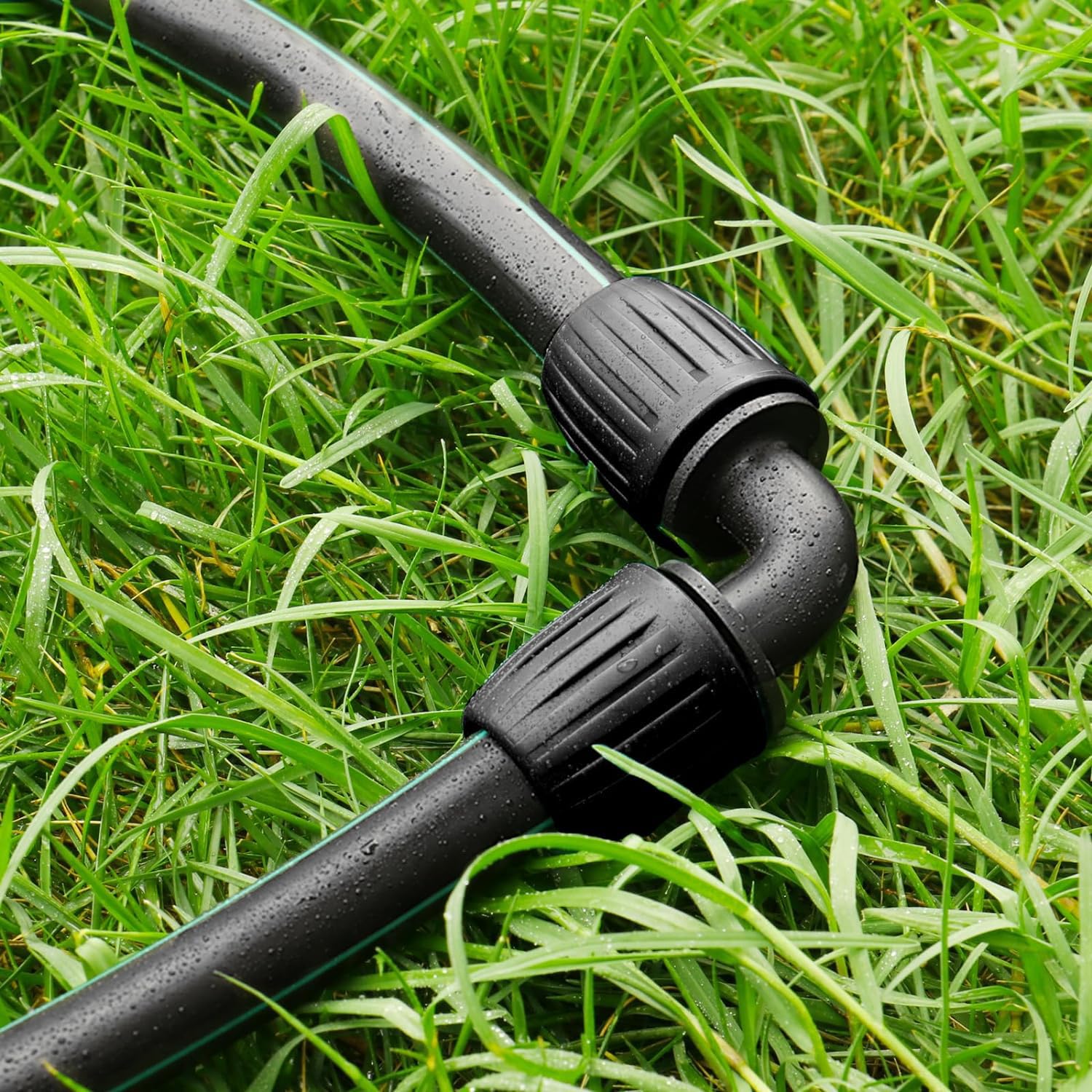 Accesorios de codo de riego por goteo, conector de codo de púas de bloqueo de 1/2 pulgada (1/2 pulgada de diámetro interior x 0.63 pulgadas de diámetro exterior), conector de riego por goteo