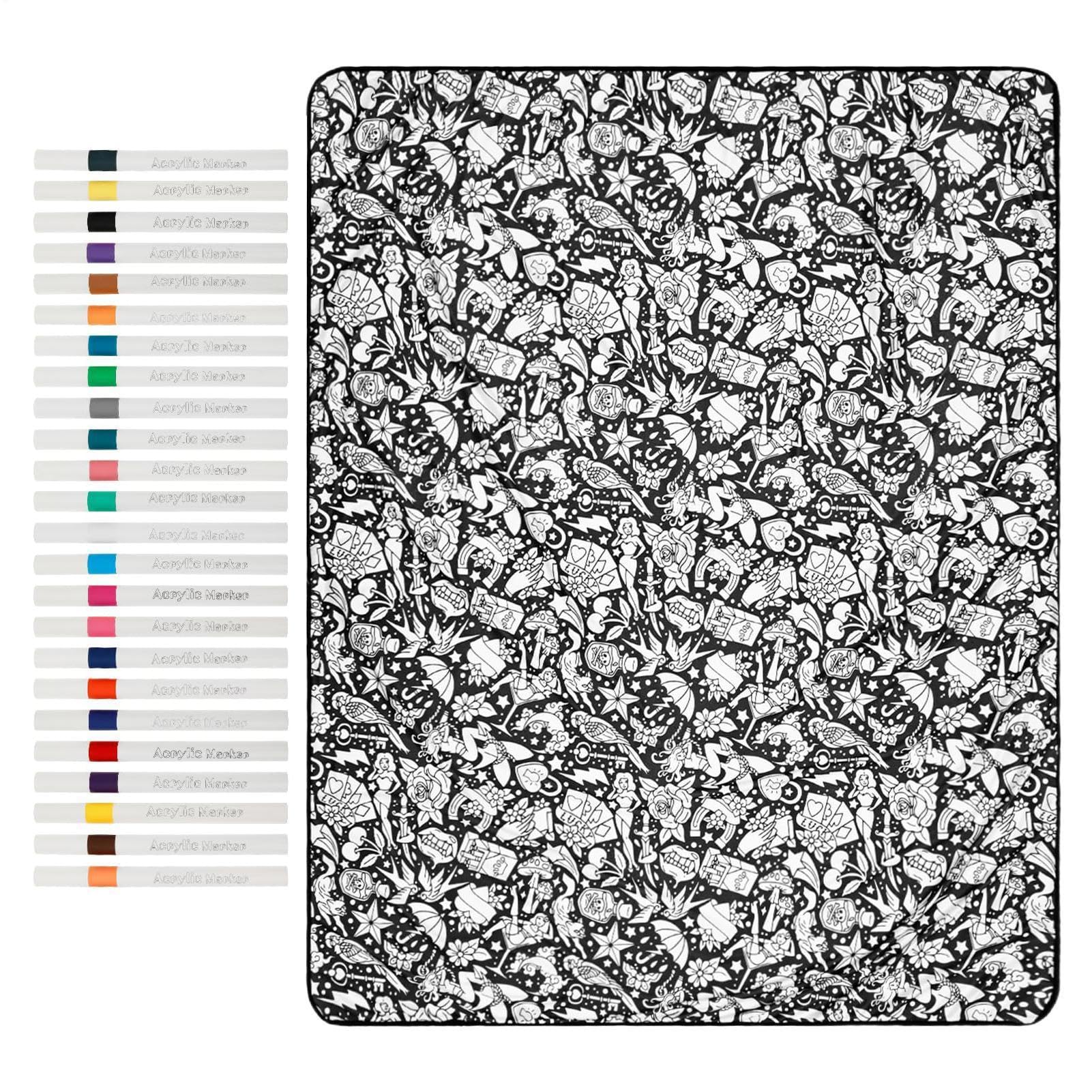 Couverture à colorier lavable pour vos moments détente sur le canapé
